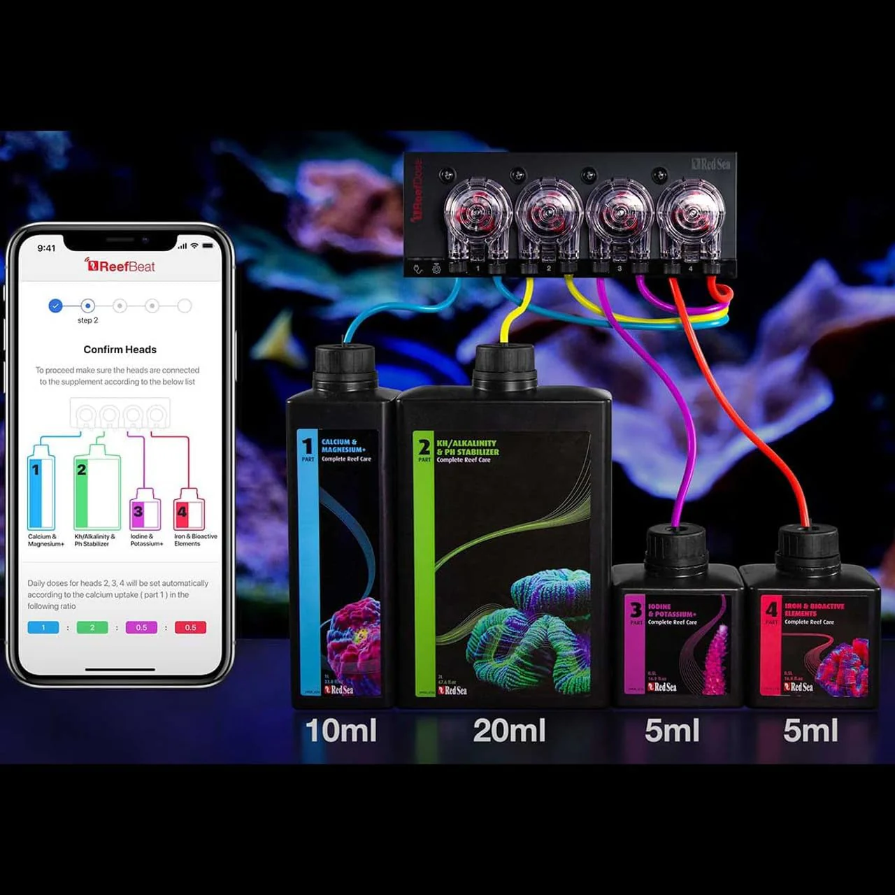 Red Sea Small 4-Part RCP Complete Reef Care Supplement Dosing System for Saltwater Mixed Reef Marine Aquariums for Optimal Coral Growth - Image 3