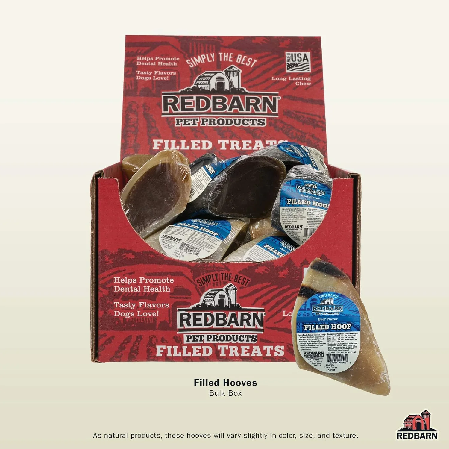 Redbarn Filled Hooves-Beef for Dogs 1ea/1.8 oz - Image 2