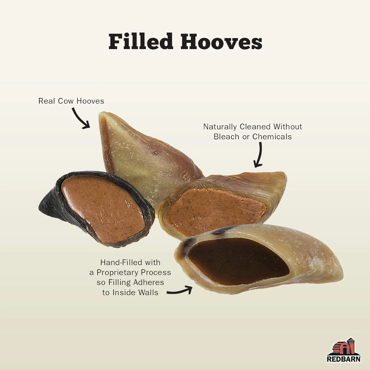 Redbarn Pet Products Filled Hooves-Cheese n' Bacon for Dogs 1ea/1.8 oz - Image 3