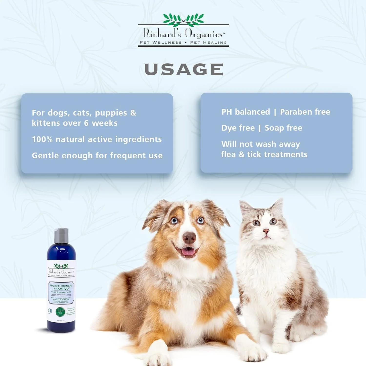 Richard’s Organics Moisturizing Shampoo for Dogs – Pet Shampoo with Oatmeal, Echinacea, Sweet Almond Oil to Soothe/Protect Dry, Itchy, Inflamed Skin - Image 5