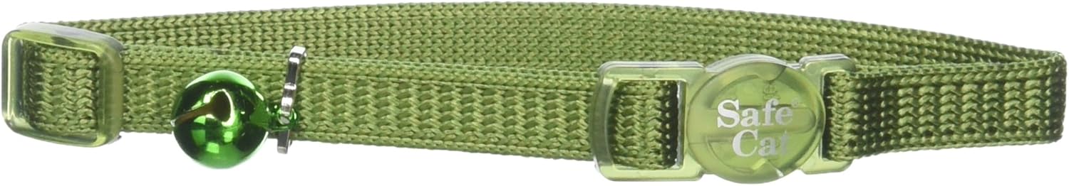 Safe Cat Adjustable Breakaway Collar with Bells, Palm Green - Image 2