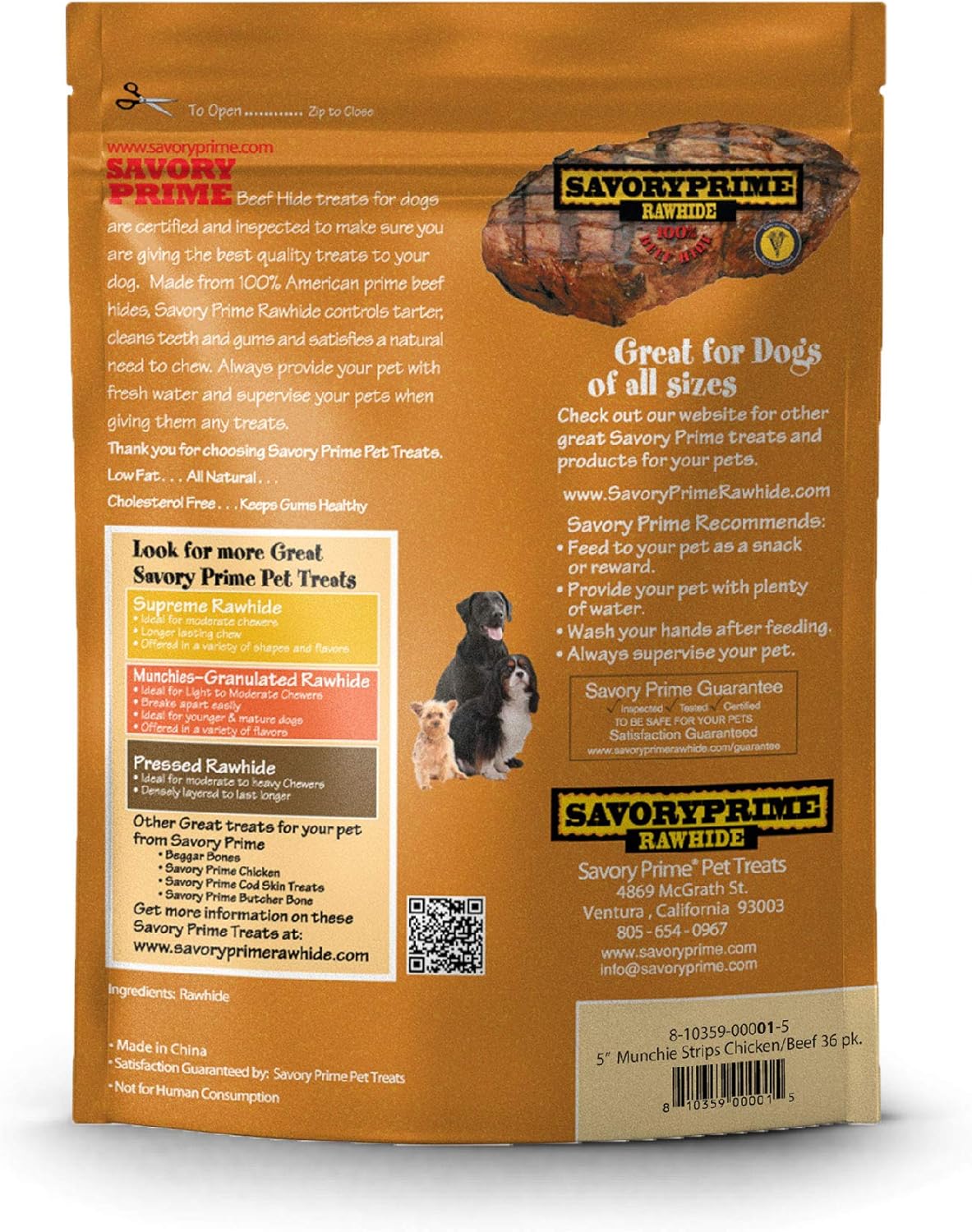 Savory Prime 36-Pack Munchie Strips, 5-Inch, Chicken And Beef - Image 2