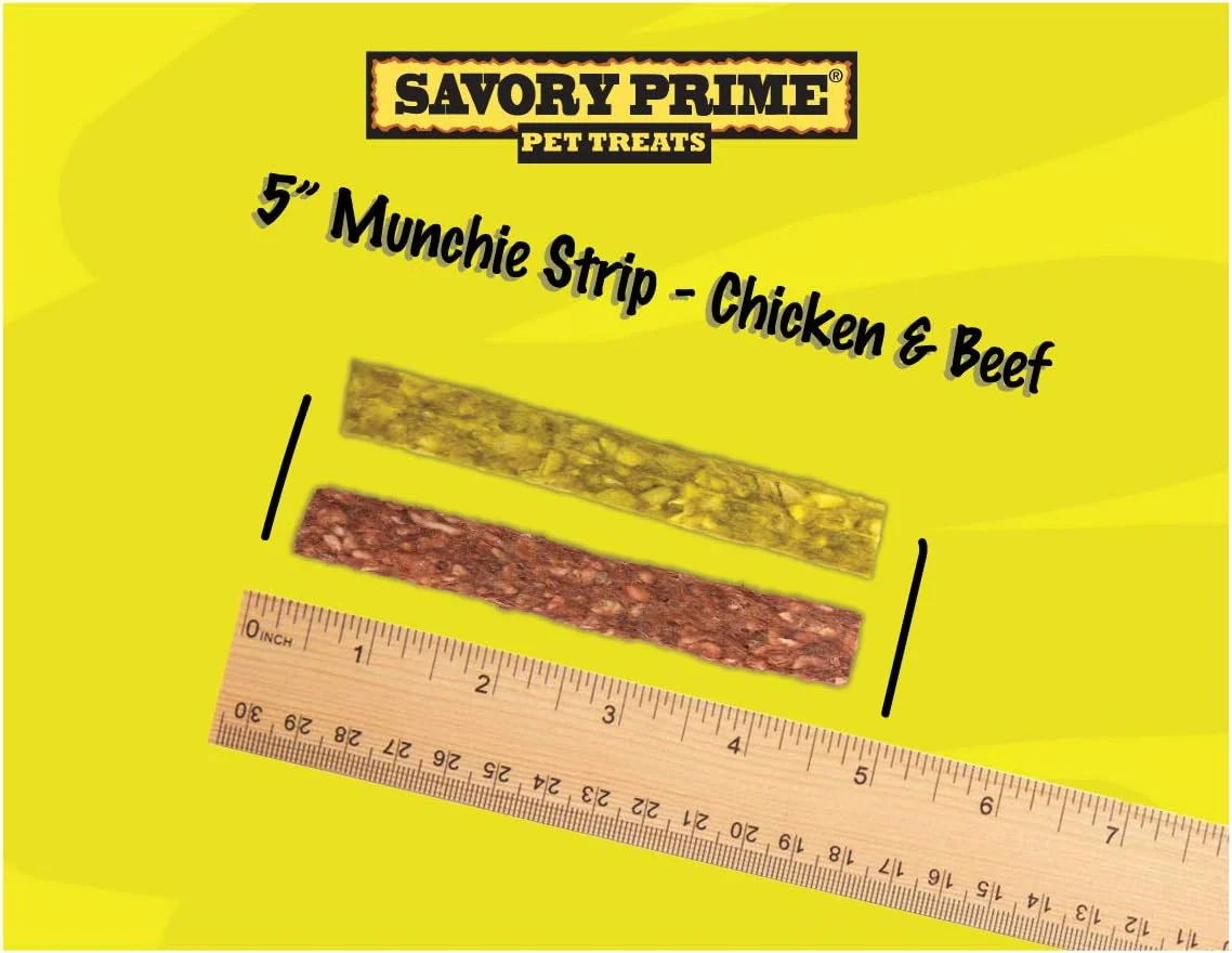Savory Prime 36-Pack Munchie Strips, 5-Inch, Chicken And Beef - Image 4