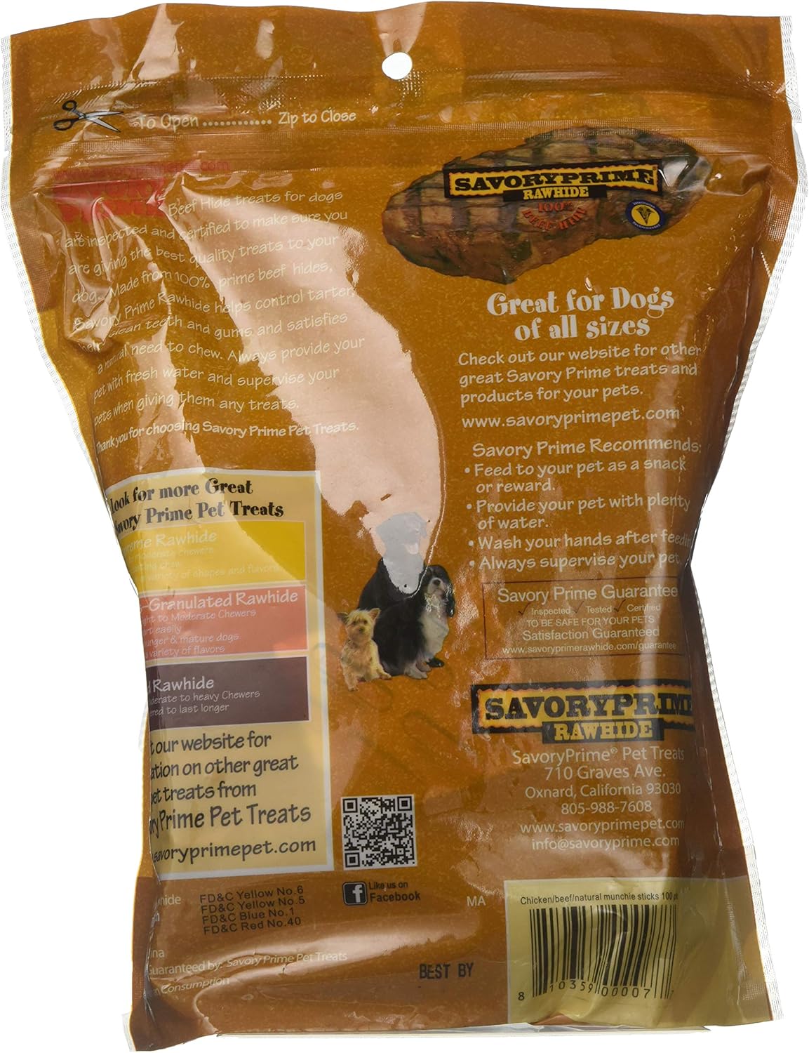 Savory Prime Rawhide Supreme Rawhide Stick Beef/Liver (100 Pack), 5" - Image 2