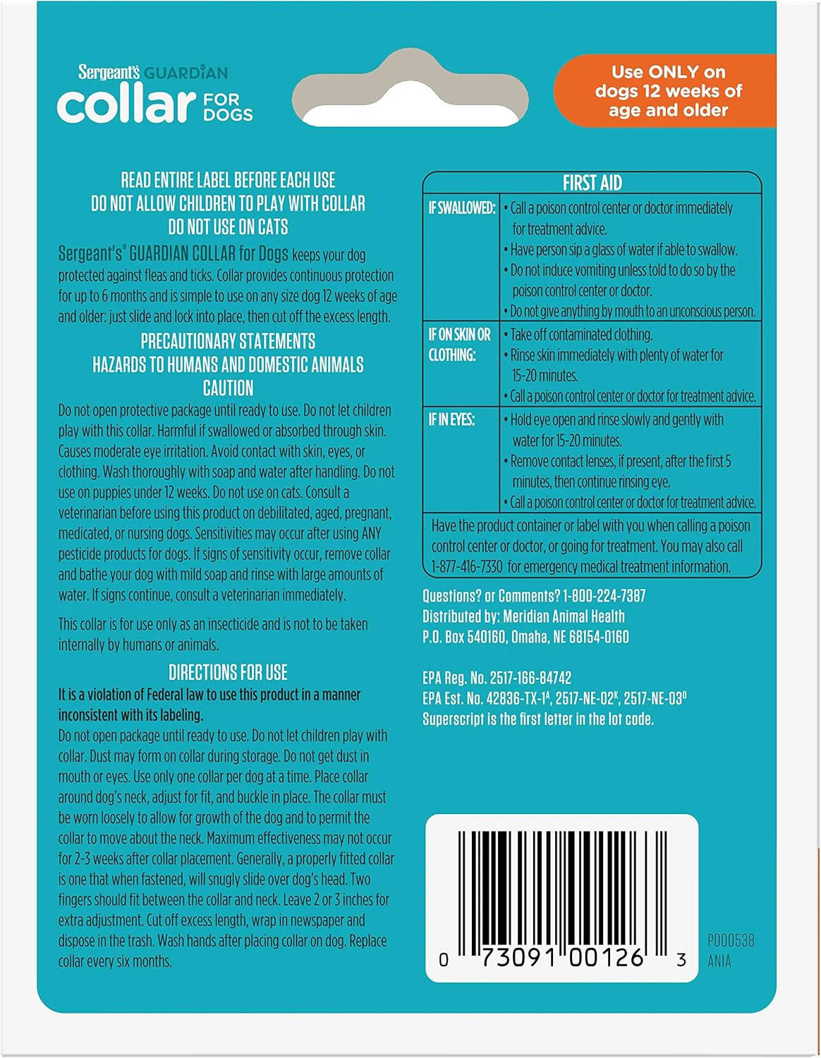 Sergeant's Guardian Flea & Tick Collar for Dogs, 1 Count - Image 3