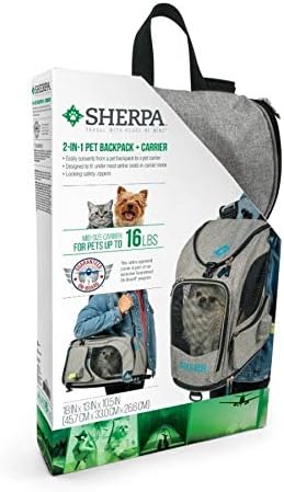 Sherpa 2-in-1 Backpack Travel Pet Carrier, Airline Approved & Guaranteed On Board - Gray, Medium (Brick & Mortar Version) - Image 4