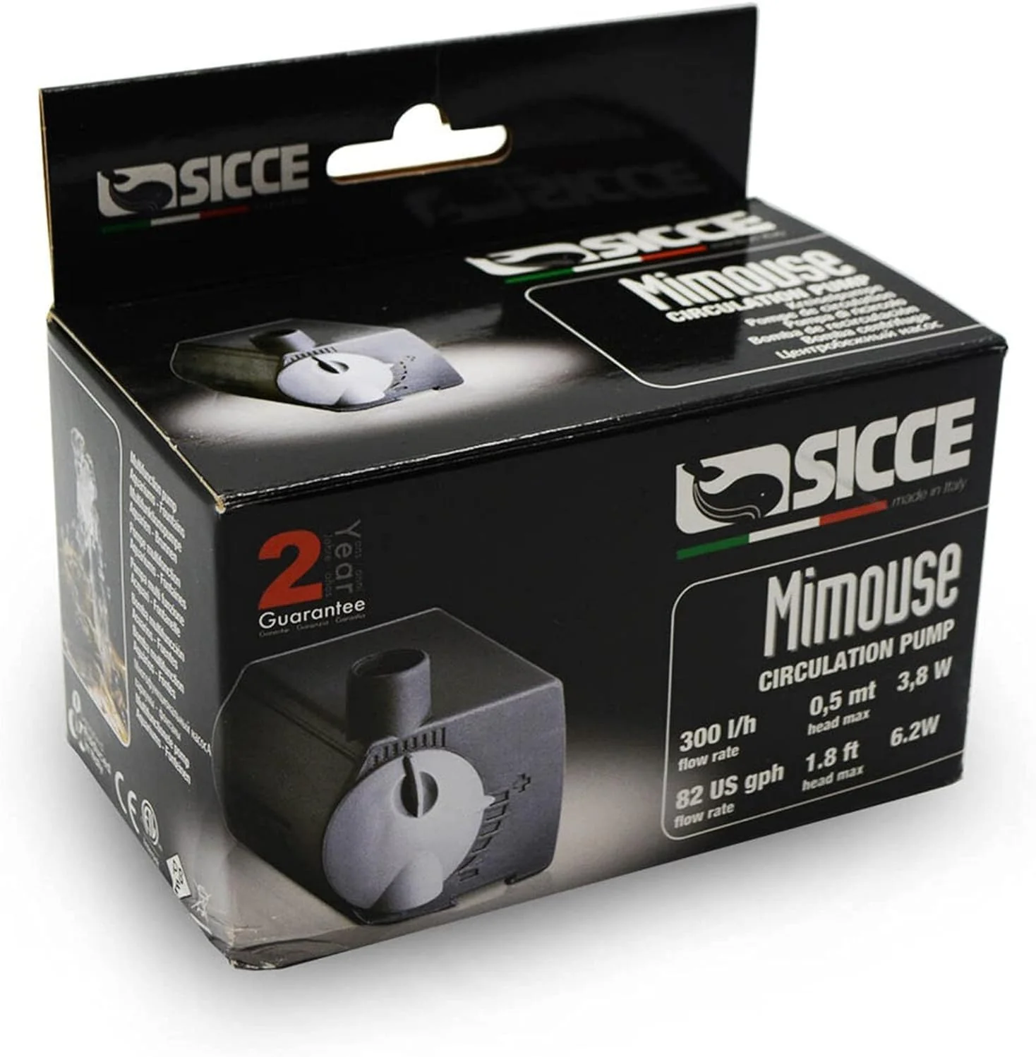 SICCE MI MOUSE Compact Aquarium Pump, 82 GPH, for submerged use in freshwater and saltwater - Image 3