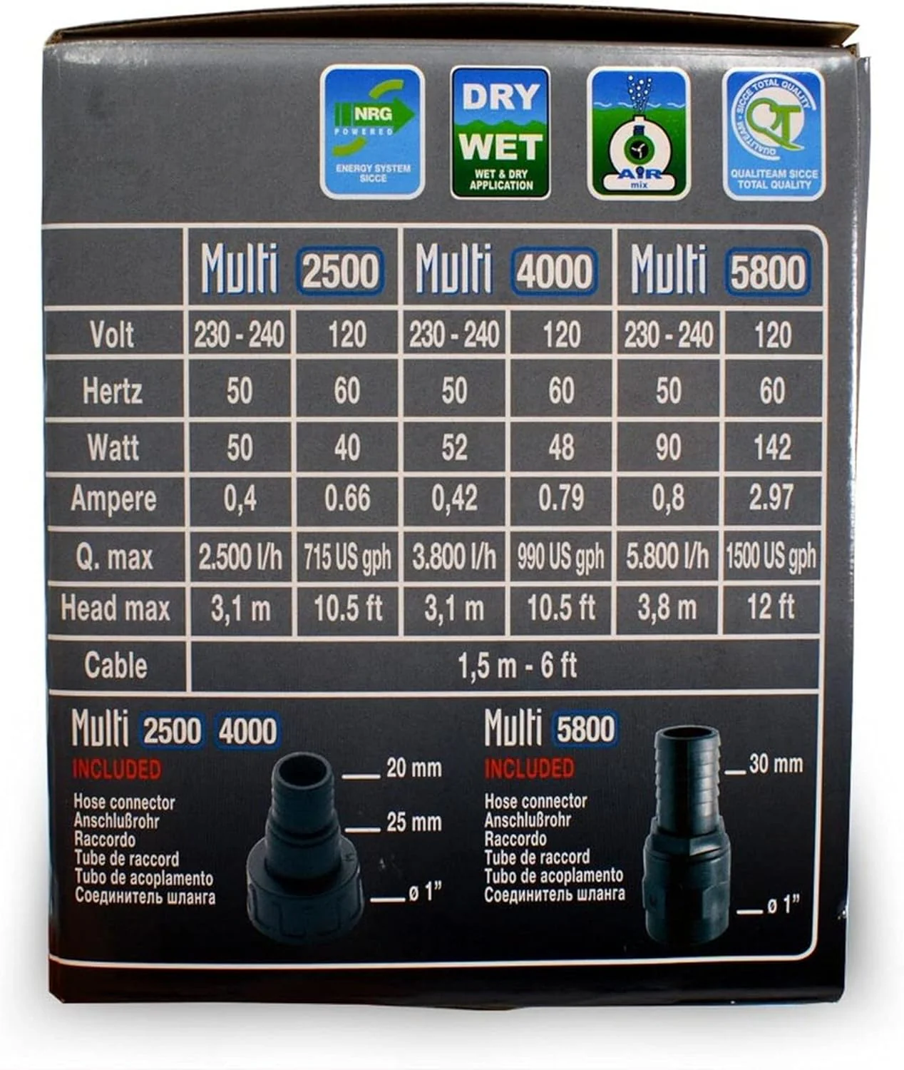 SICCE MULTI 4000 Multifunction Aquarium Pump, 990 GPH, designed for submerged and in-line use - Image 3
