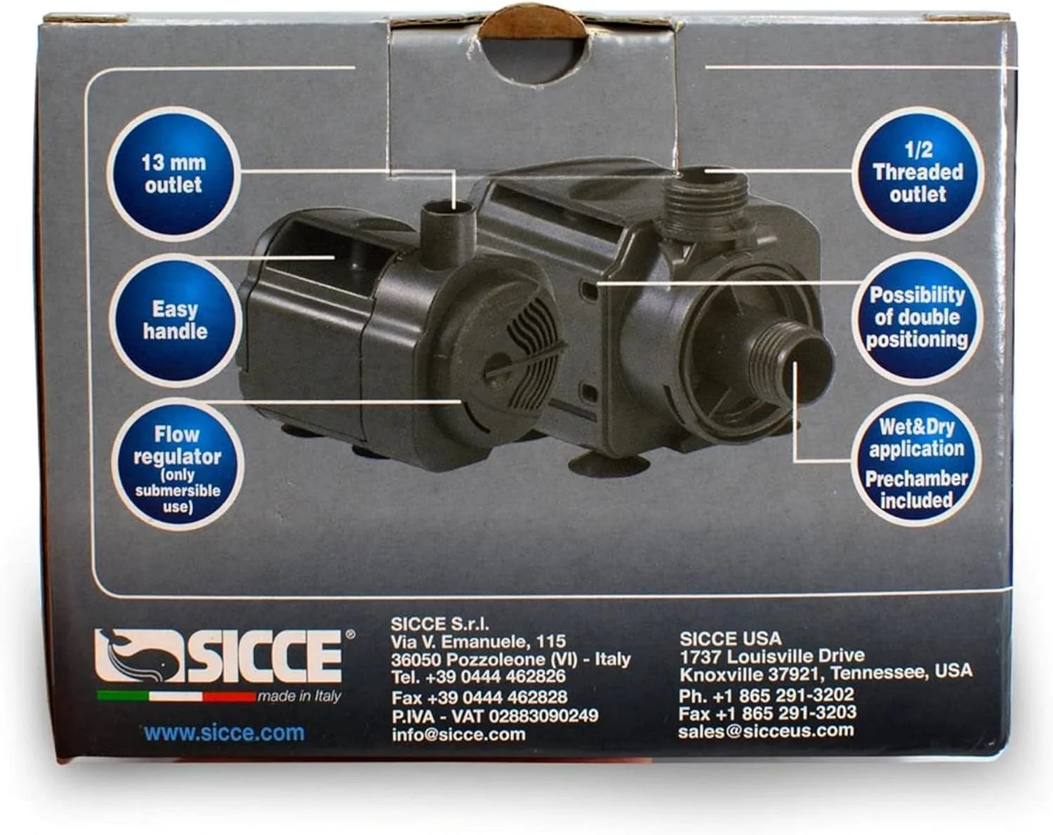 SICCE MULTI 800 Multifunction Aquarium Pump, 220 GPH, designed for submerged use, low working heat - Image 3