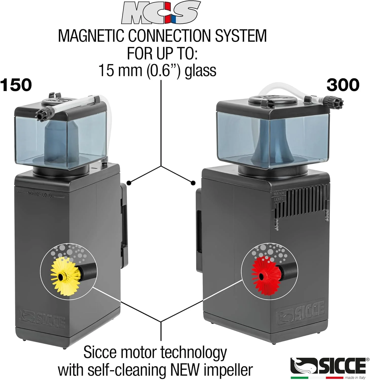 Sicce Shark Nano Protein Skimmer 150 up to 40 Gallon Saltwater Aquariums | Ultra Quiet Pump, Adjustable, Compact, Small Aquarium Marine Reef Tank - Image 4