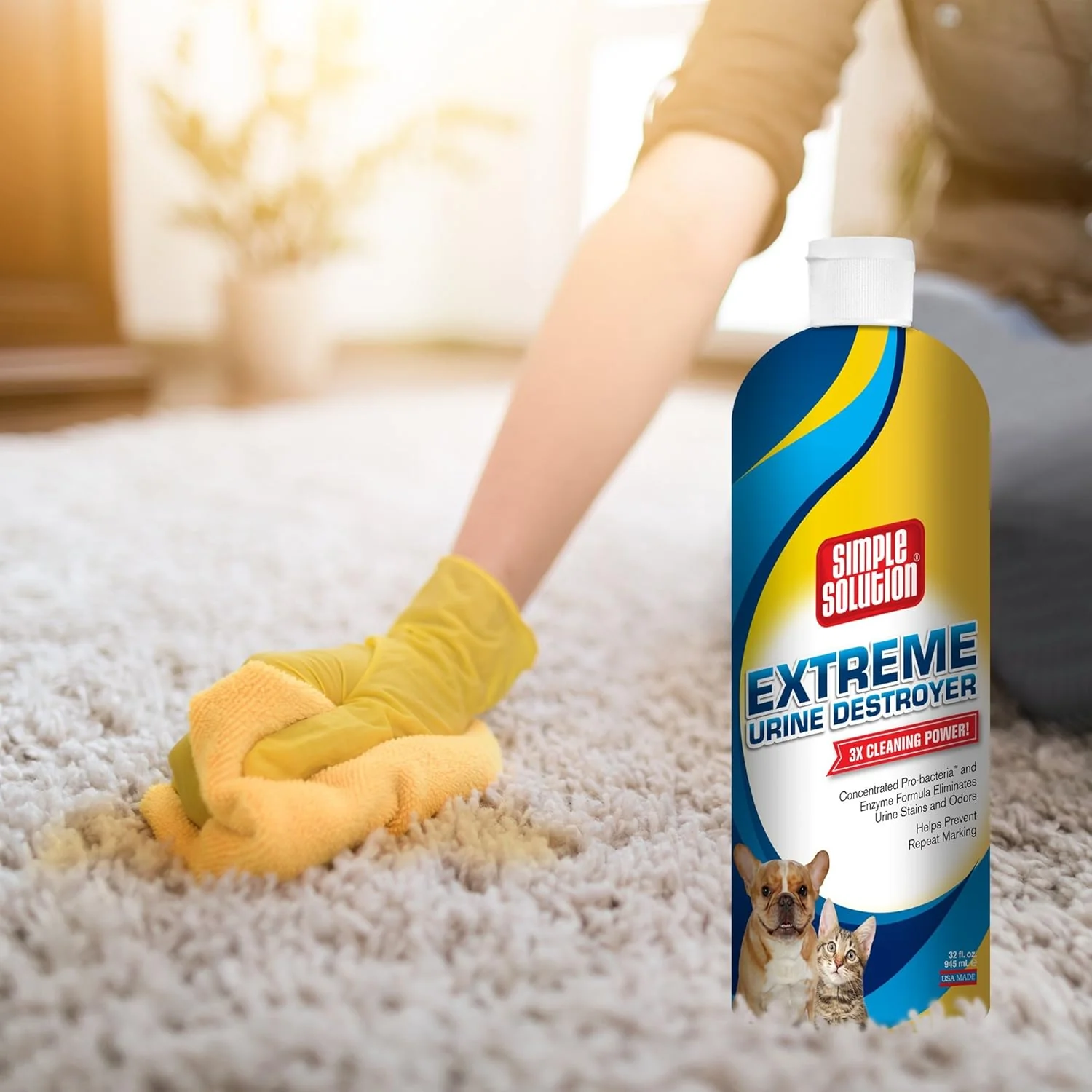 Simple Solution Extreme Urine Destroyer Enzymatic Cleaner | Pet Stain and Odor Remover with 2X Pro-bacteria Cleaning Power | 32 Ounces - Image 6