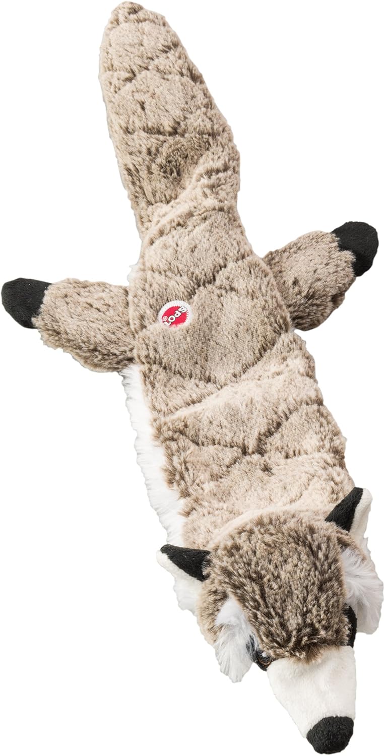 Skinneeez Extreme Quilted Raccoon - Durable, Stuffing Free Dog Toy with 4 Layers of Diamond Stitched Fabric & 2 Squeakers- Ideal for Medium and Large Aggressive Puppies and Dogs
