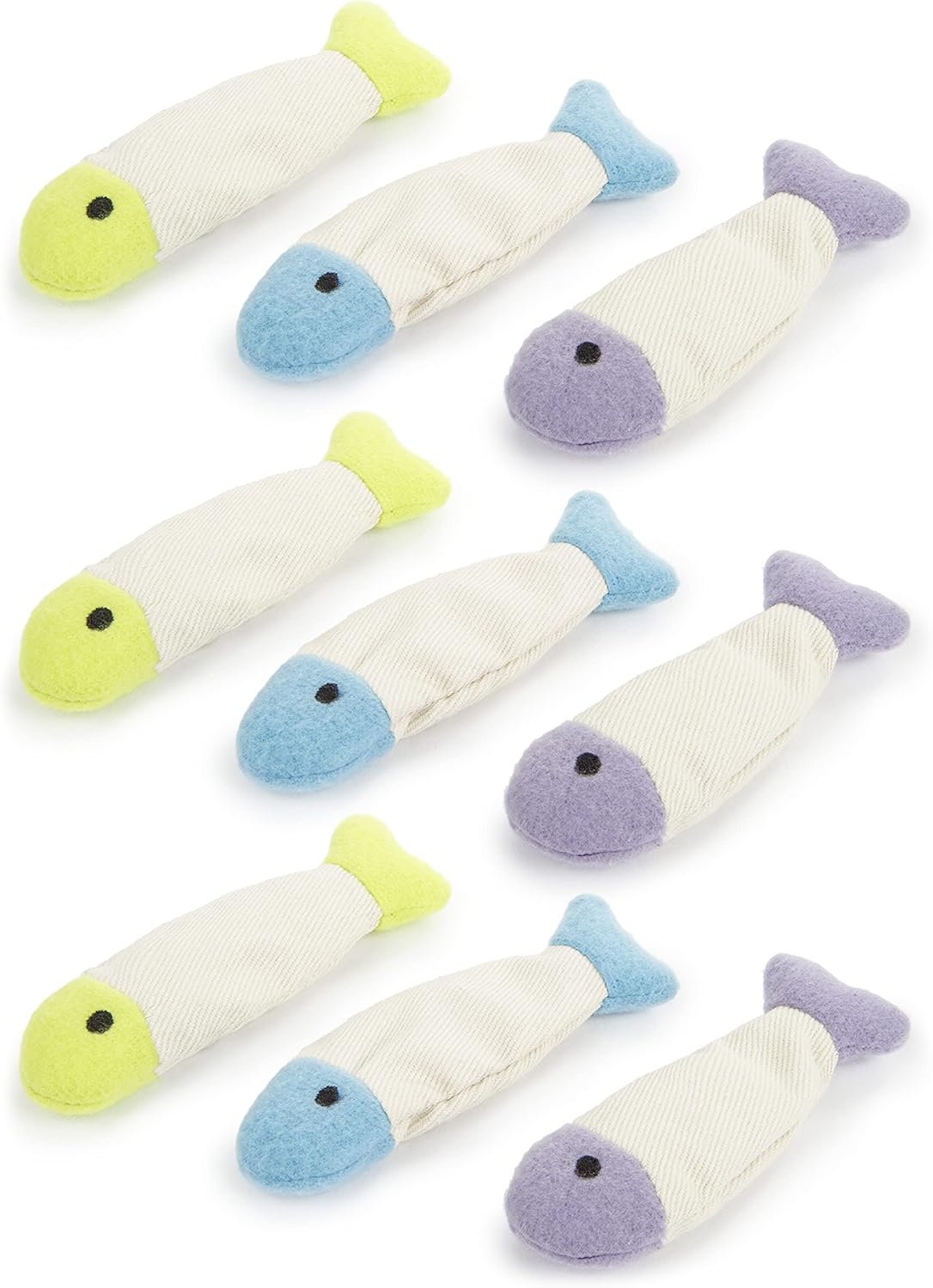 SmartyKat (3 Count) Fish Flop Crinkle Catnip Cat Toys - Multi Color, 3 Count - Image 2