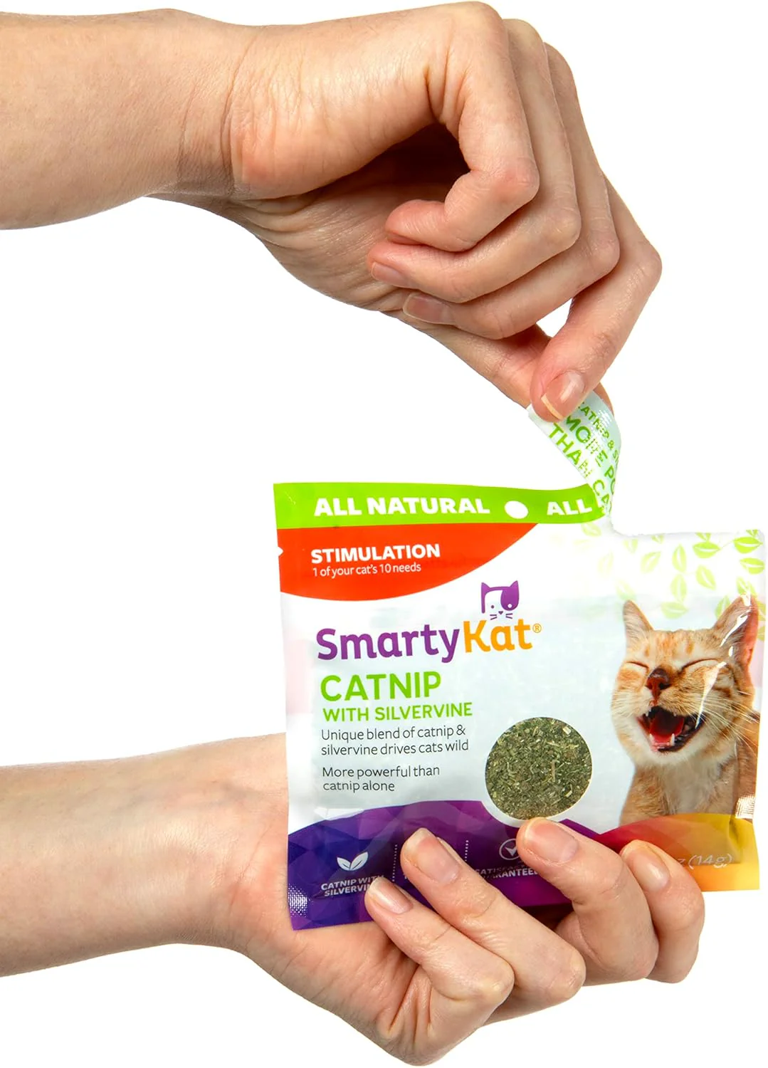 SmartyKat Catnip & Silvervine Blend for Cats & Kittens, Resealable Pouch - 0.5 Ounce - Image 6
