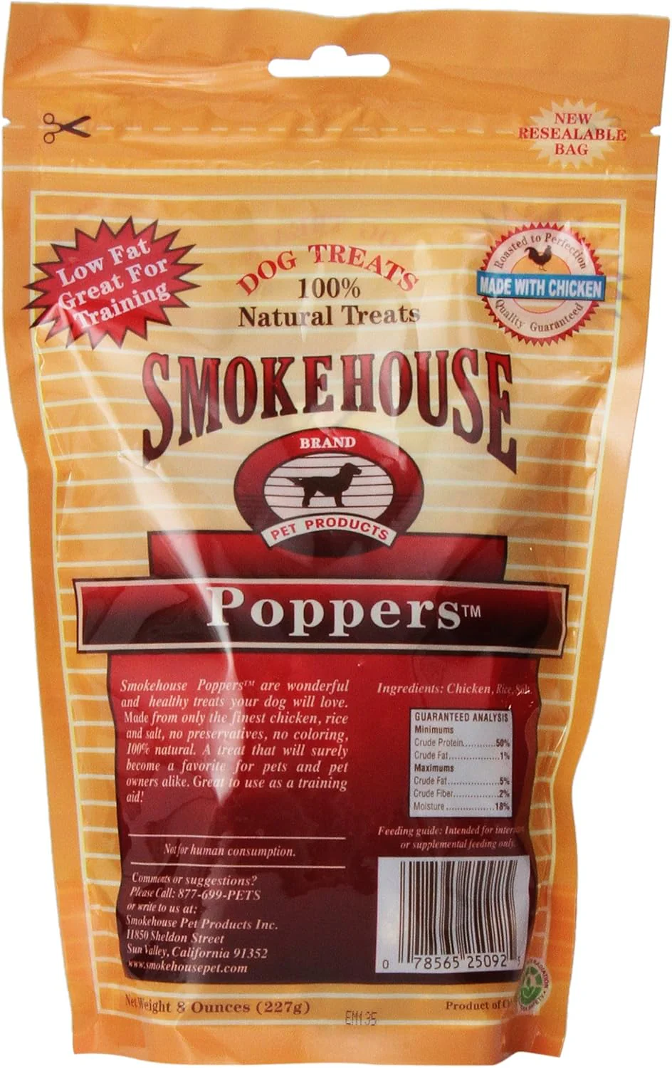 Smokehouse 100-Percent Natural Chicken Poppers Dog Treats, 8-Ounce - Image 2