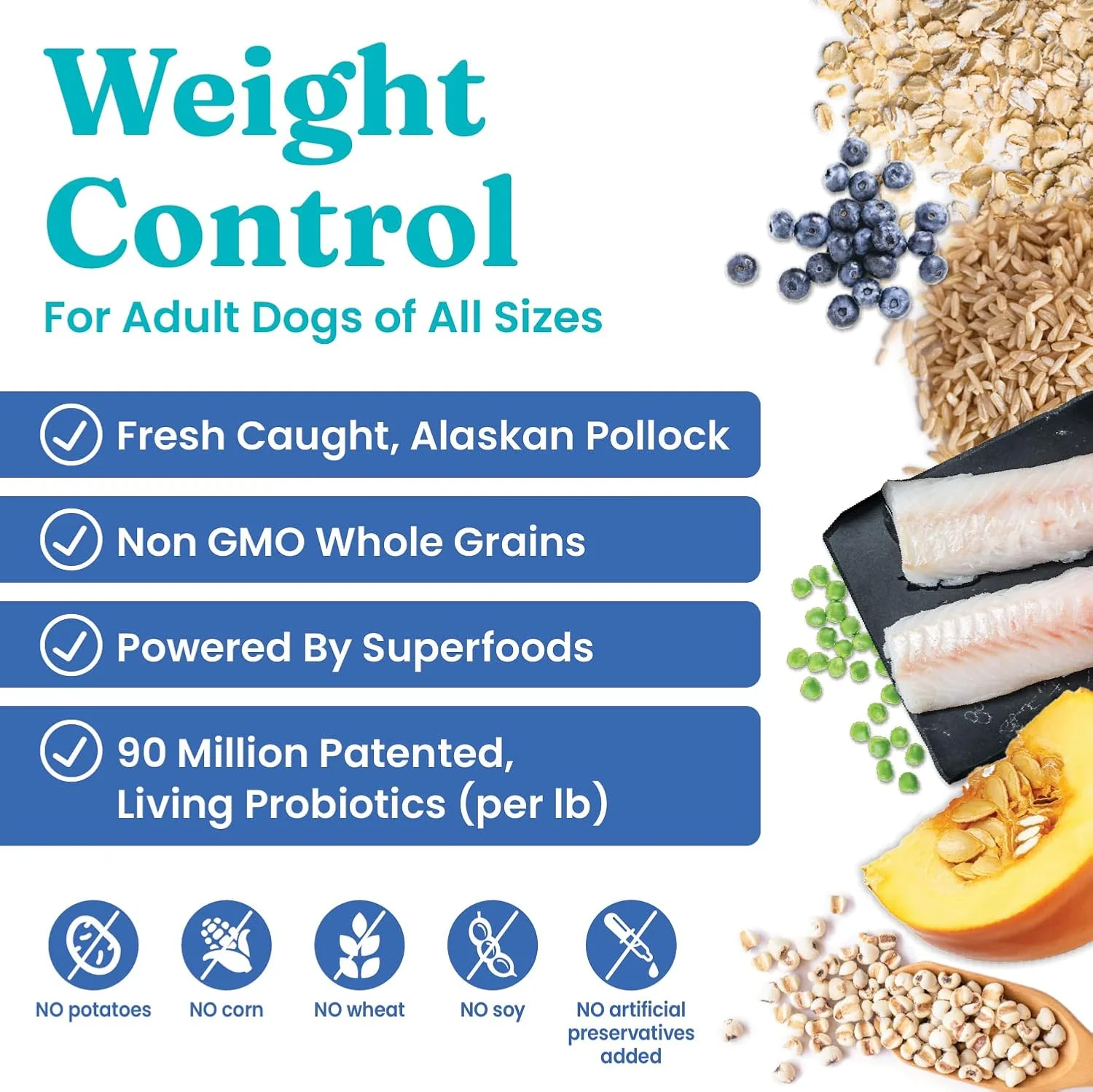 Solid Gold Healthy Weight Management Dry Dog Food for Adult & Senior Dogs - With Pollock, Whole Grain & Probiotics for Gut Health & Digestion Support - Dry Dog Food for Weight Management Support 24-lb - Image 2