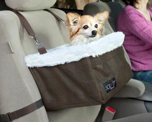 Solvit Product PetSafe Happy Ride Booster Seat - Dog Booster Seat for Cars, Trucks and SUVs - Easy to Adjust Strap - Durable Fleece Liner is Machine Washable and Easy to Clean - Medium, Brown - Image 6