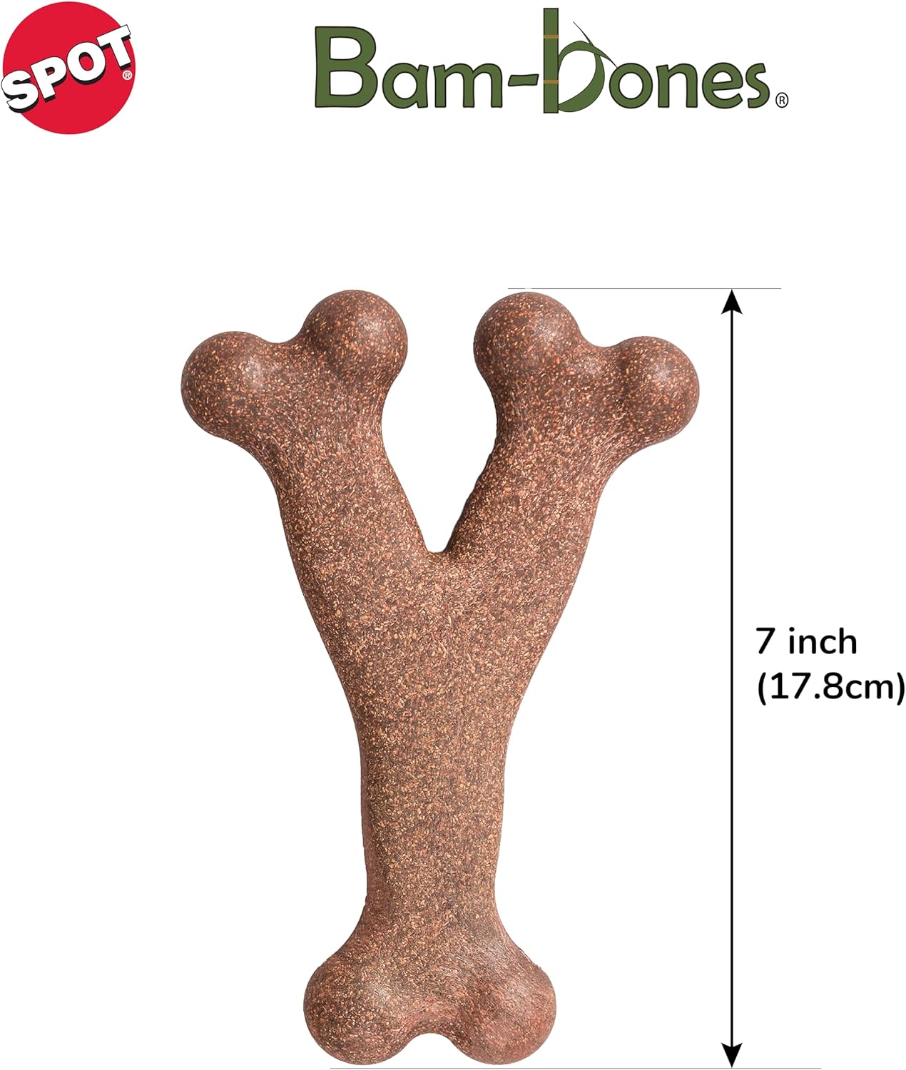 SPOT Bam-Bones Wishbone - Made with Strong Bamboo Fiber, Durable Long Lasting Dog Chew for Light to Moderate Chewers, Great Toy for Adult Dogs & Teething Puppies Under 50lbs, Bacon Flavor - Image 5