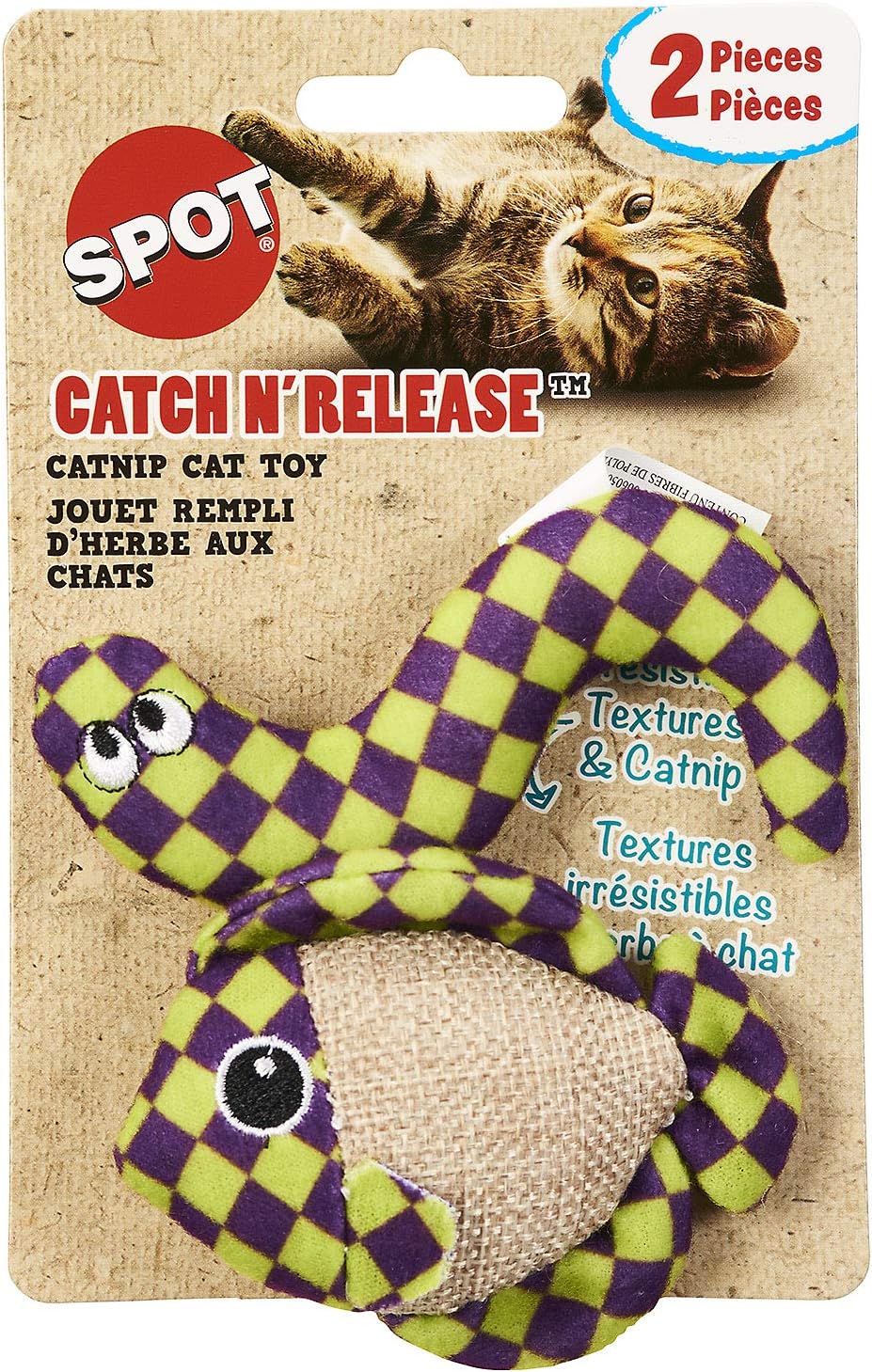 SPOT Catch N' Release Cat Toy with Irresistible Texture and Catnip, Indoor Cat Essentials, for Cats and Kittens, 2 Assorted Figures - Image 2