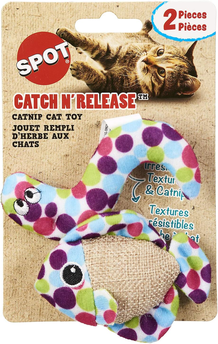 SPOT Catch N' Release Cat Toy with Irresistible Texture and Catnip, Indoor Cat Essentials, for Cats and Kittens, 2 Assorted Figures - Image 3