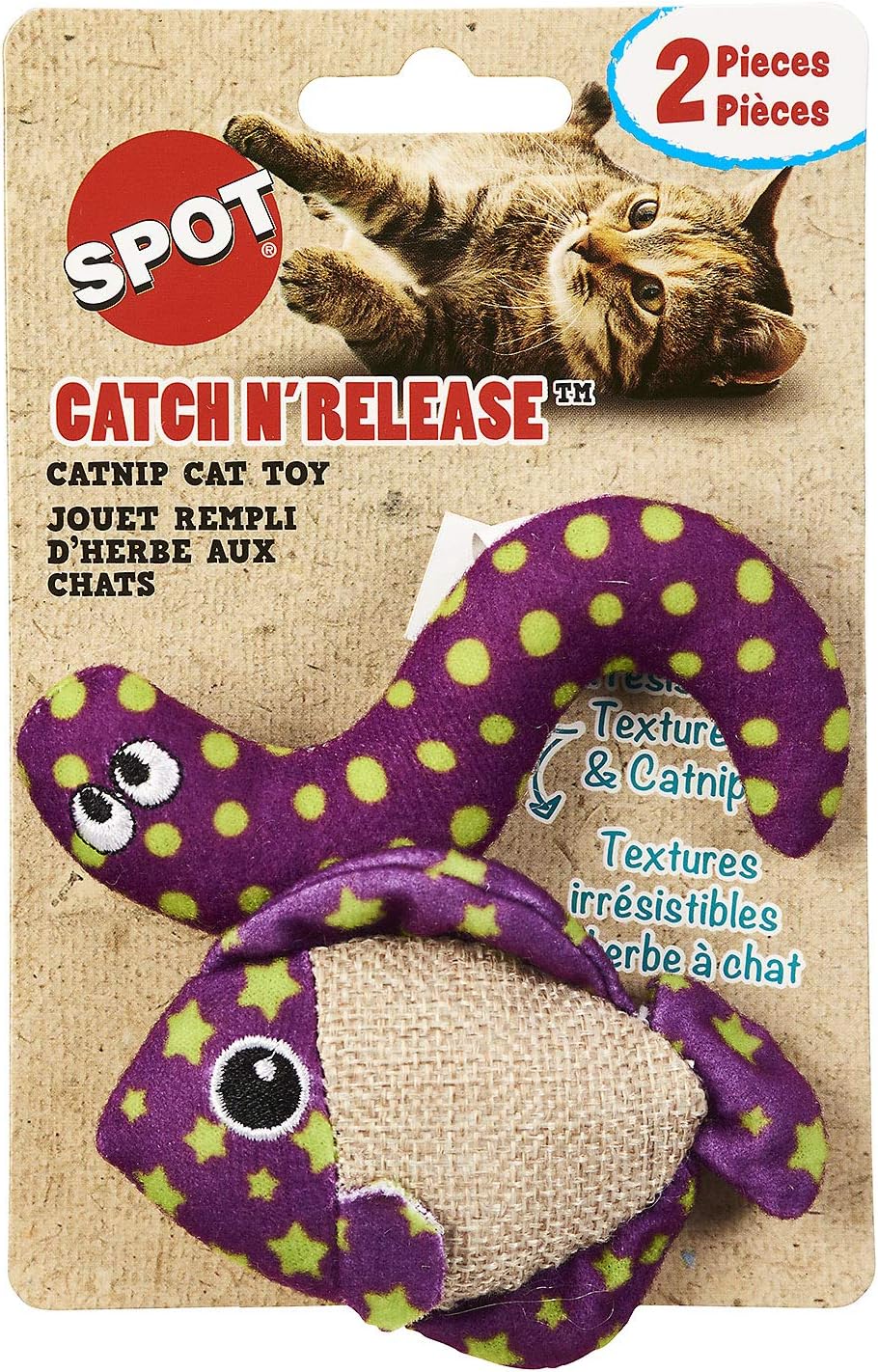 SPOT Catch N' Release Cat Toy with Irresistible Texture and Catnip, Indoor Cat Essentials, for Cats and Kittens, 2 Assorted Figures - Image 4