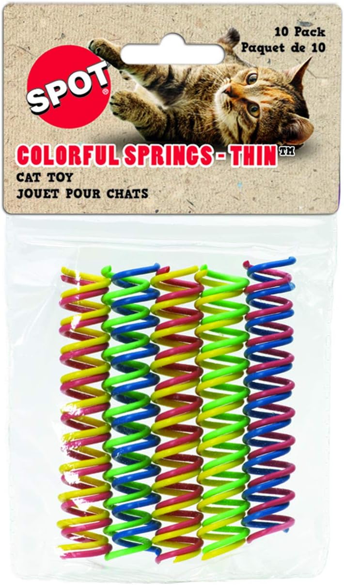 SPOT Thin Colorful Springs Cat Toys - Bouncy Coils for Medium Indoor Cat Breeds to Bite, Swat, Chase - Keeps Cats & Kittens Entertained for Hours - 3 inches Long, 10 Pcs, Multi Colors - Image 11