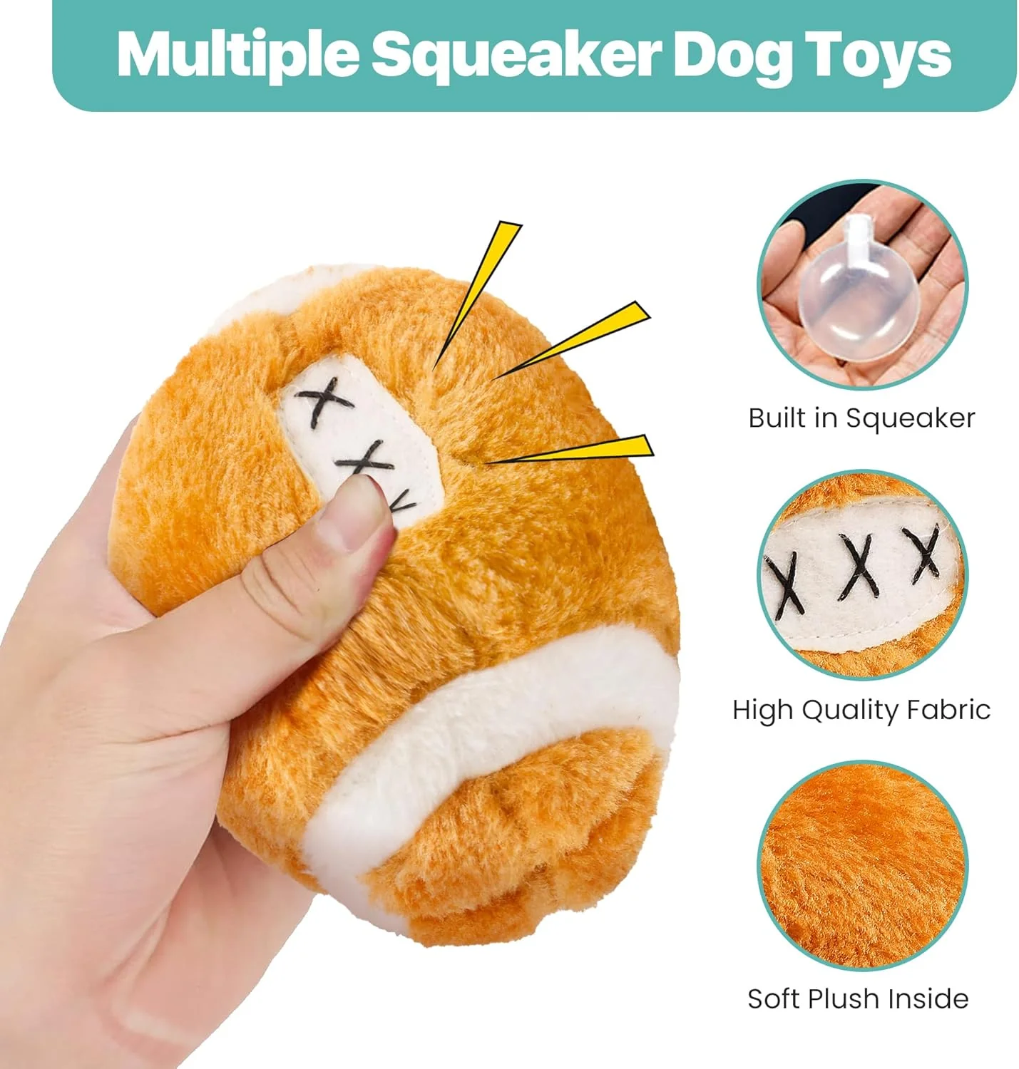 SPOT Plush Football Dog Toy with Squeaker | Soft, Plush Fabric Football Squeak Toy for Small and Large Dog Breeds | Fetch Toy for Throwing and Chasing | 4.5" - Image 4