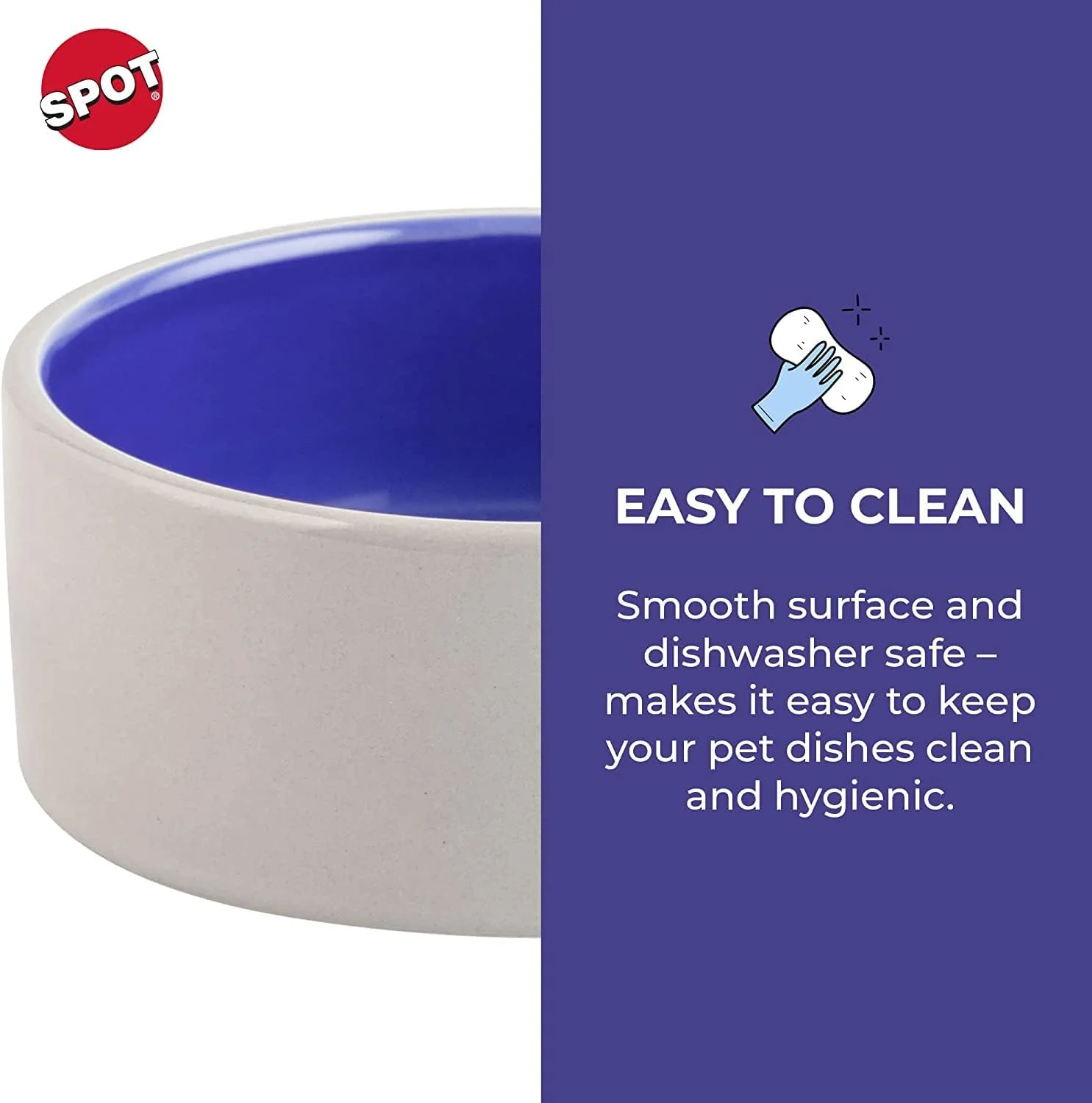 SPOT Standard Crock Dish for Small Animals - Food/Water Bowl for Small Pets, Round Ceramic Bowl with High Walls, Ideal for Birds, Small Cats, Dishwasher Safe - 4 inch, 1 Cup (8oz) - Image 4