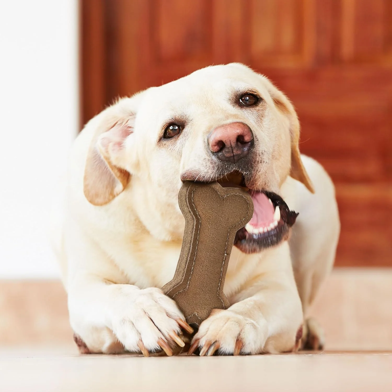 SPOT Dura-Fused Chunkies- Bone - All Natural Leather and Felt Dog Toy- Durable, Long Lasting, Extra Thick Dog Chew Toy for Aggressive Chewers, Great for Adult Dogs and Teething Puppies, 6in - Image 4