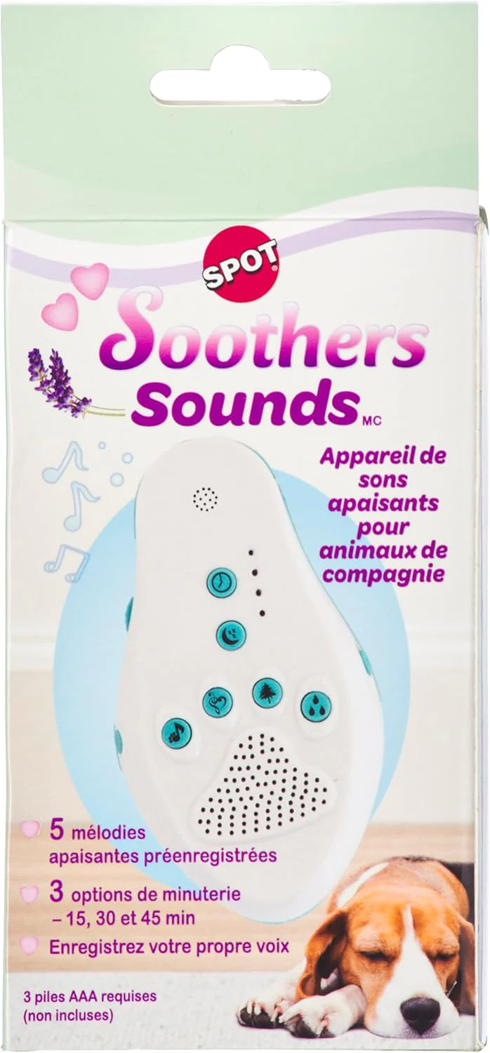 SPOT Soothers Sounds Machine - Calming Sound Recordings for Pets - Ease Anxious or Nervous Dogs - 5 Pre-Recorded Soothing Melodies - Record Your Own Voice - 3 Timer Options - Clip for Easy Hanging - Image 3