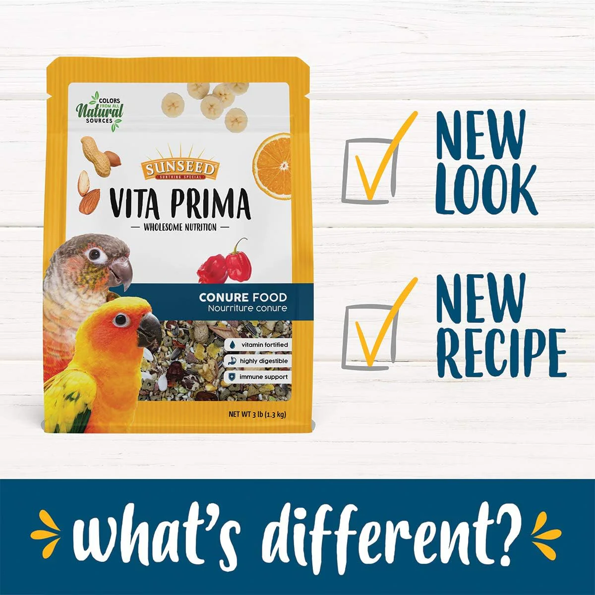 Sunseed Vita Prima Wholesome Nutrition Conure Food, 3 LBS - Image 2