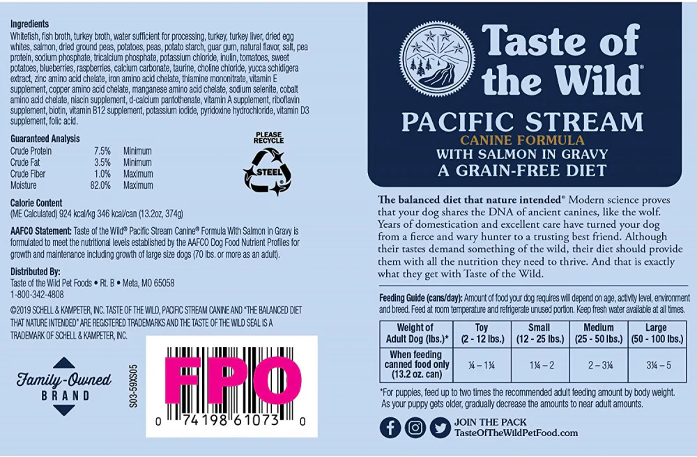 Taste Of The Wild Grain Free Real Meat Recipe Premium Wet Canned Stew Dog Food (12) 13.2 oz. Cans - Image 4