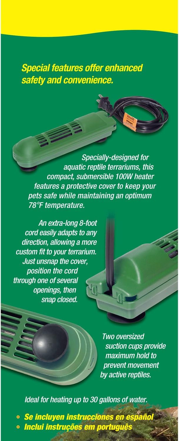 TetraFauna Tetra 26445 Fauna Aquatic Reptile Heater For Frogs, Newts & Turtles,100 Watt,green - Image 3