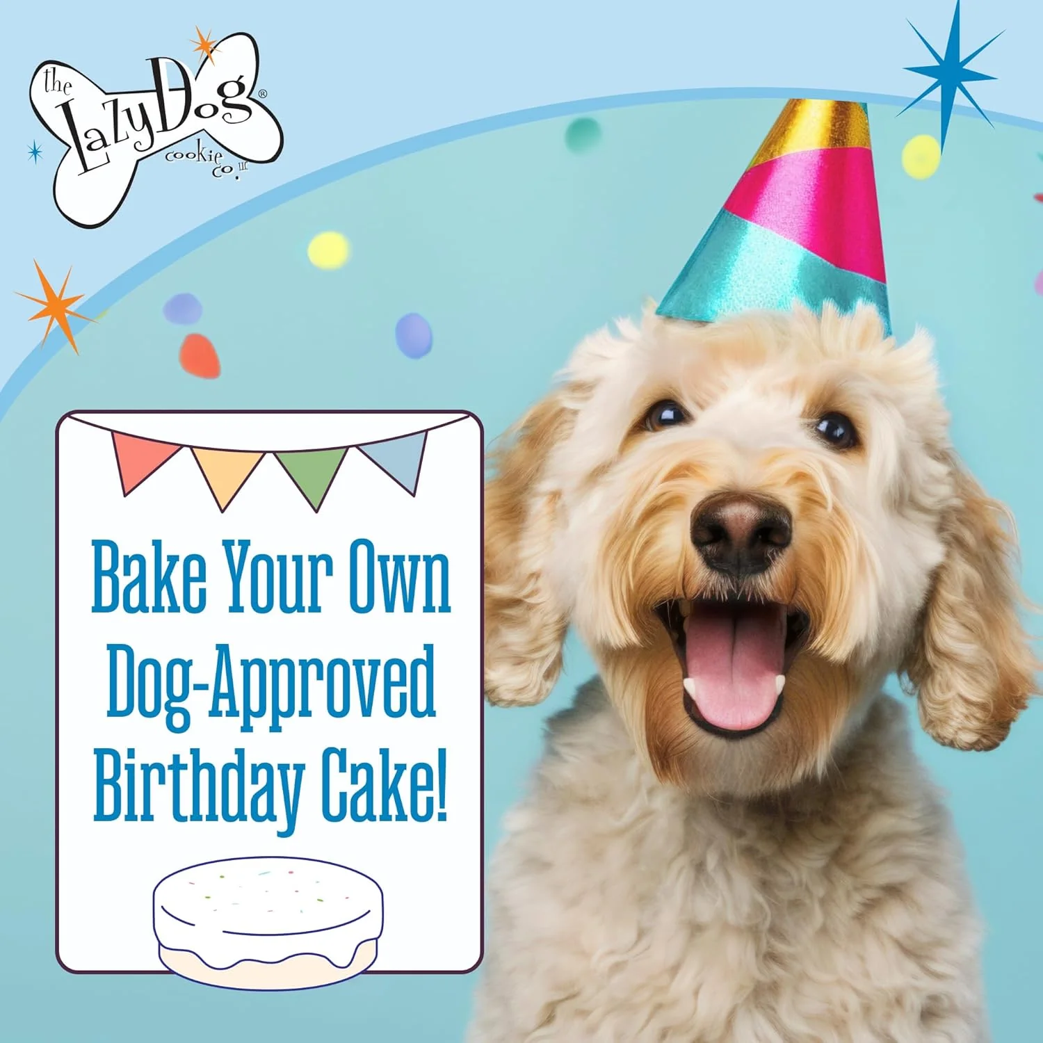 The Lazy Dog Cookie Co. Bake-at-Home Vanilla Birthday Cake Mix Dog Treat, 12-oz - Image 3