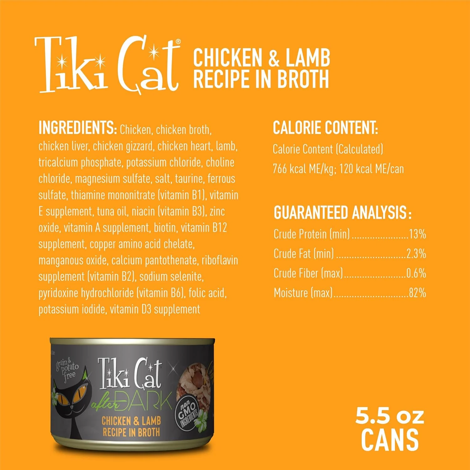 Tiki Cat After Dark, Chicken & Lamb, High-Protein and 100% Non-GMO Ingredients, Wet Cat Food for Adult Cats - Image 3
