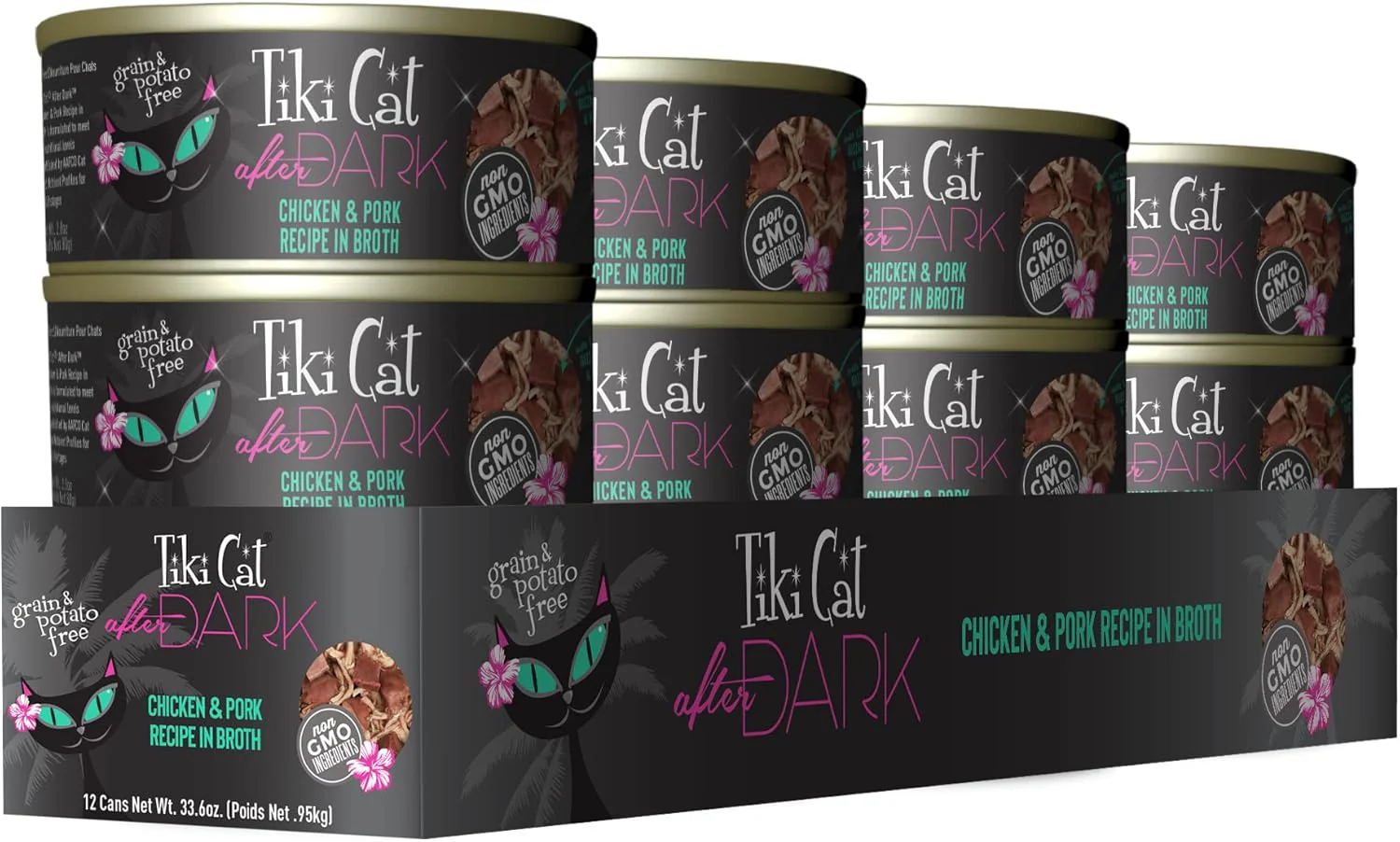 Tiki Cat After Dark, Chicken & Pork, High-Protein and 100% Non-GMO Ingredients, Wet Cat Food for Adult Cats - Image 2