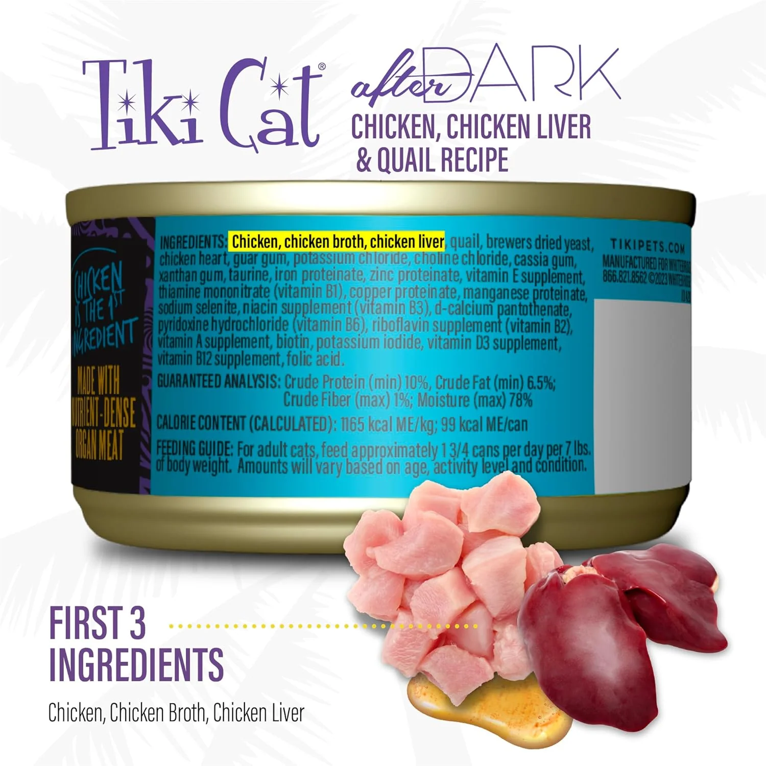 Tiki Cat After Dark Pâté, Chicken & Quail Egg, High-Protein and 100% Non-GMO Ingredients, Wet Cat Food for Adult Cats - Image 3