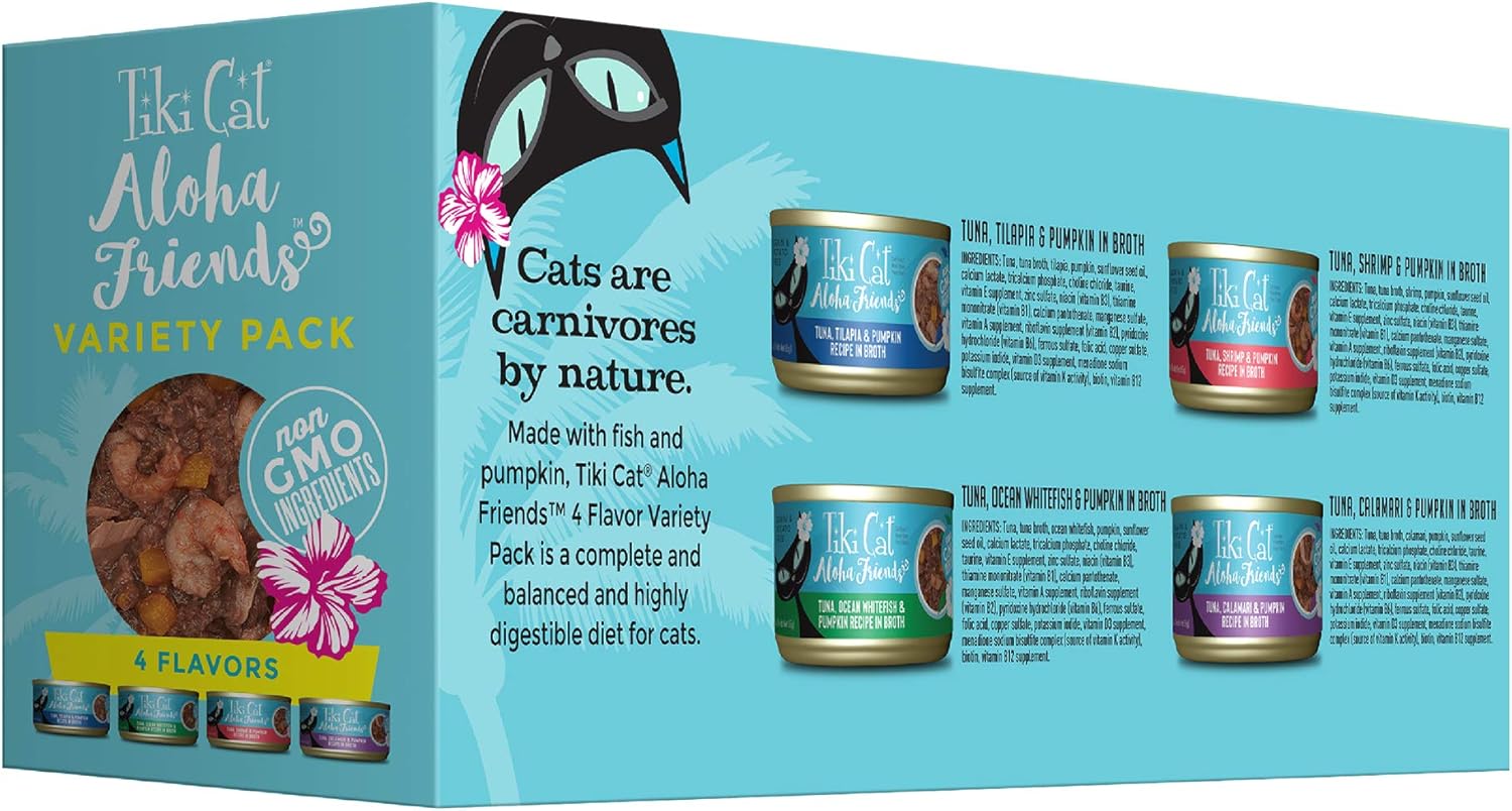 Tiki Cat Aloha Friends Variety Pack, Seafood Flavors with Pumpkin, Wet, High-Protein & High-Moisture Cat Food, For All Life Stages - Image 2