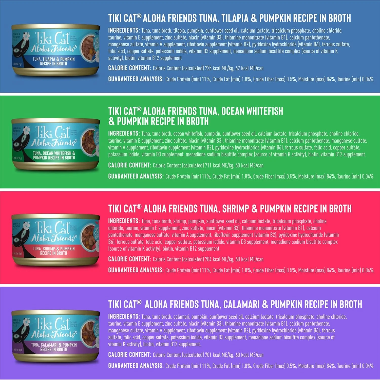 Tiki Cat Aloha Friends Variety Pack, Seafood Flavors with Pumpkin, Wet, High-Protein & High-Moisture Cat Food, For All Life Stages - Image 3
