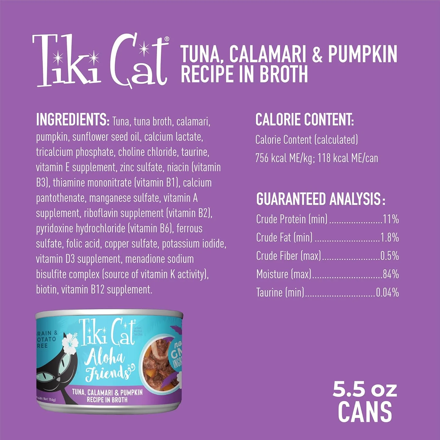 Tiki Cat Aloha Friends, Tuna, Calamari & Pumpkin, Grain-Free & High Moisture, Wet Cat Food for All Life Stages - Image 4