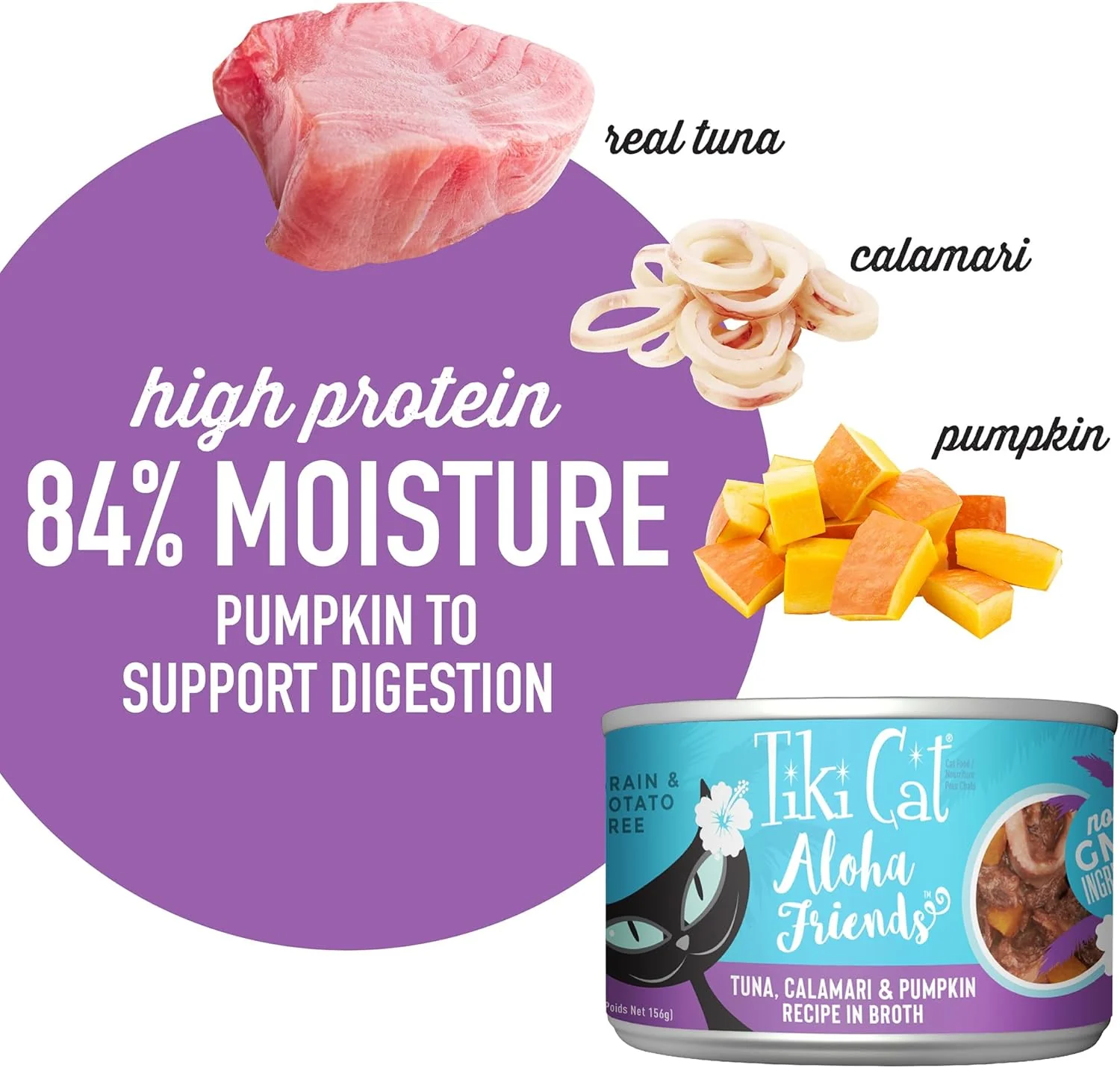 Tiki Cat Aloha Friends, Tuna, Calamari & Pumpkin, Grain-Free & High Moisture, Wet Cat Food for All Life Stages - Image 5