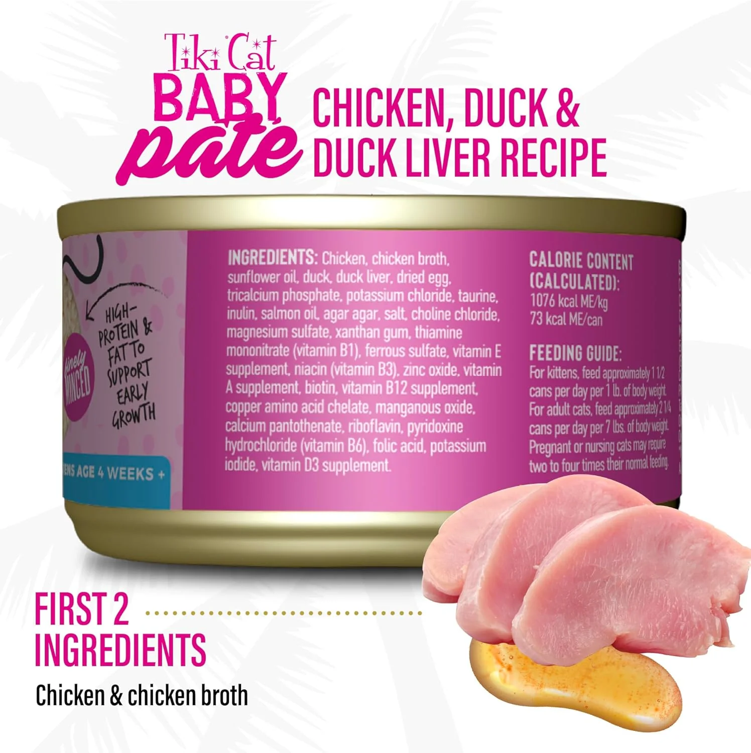 Tiki Cat Baby Pate, Wet Cat Food, Chicken, Duck & Duck Liver - Image 3