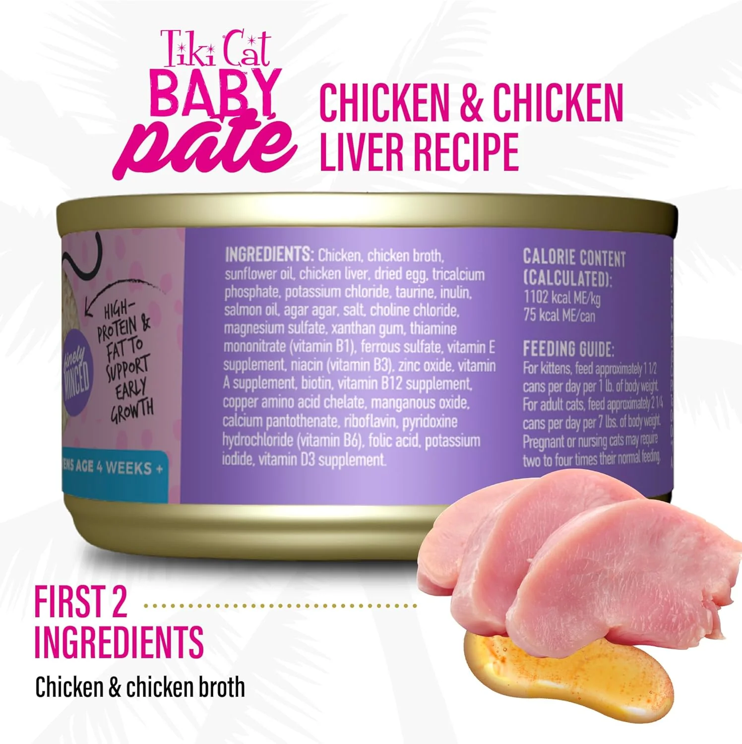Tiki Cat Baby Pate Wet Cat Food for Kittens, Chicken & Chicken Liver - Image 3