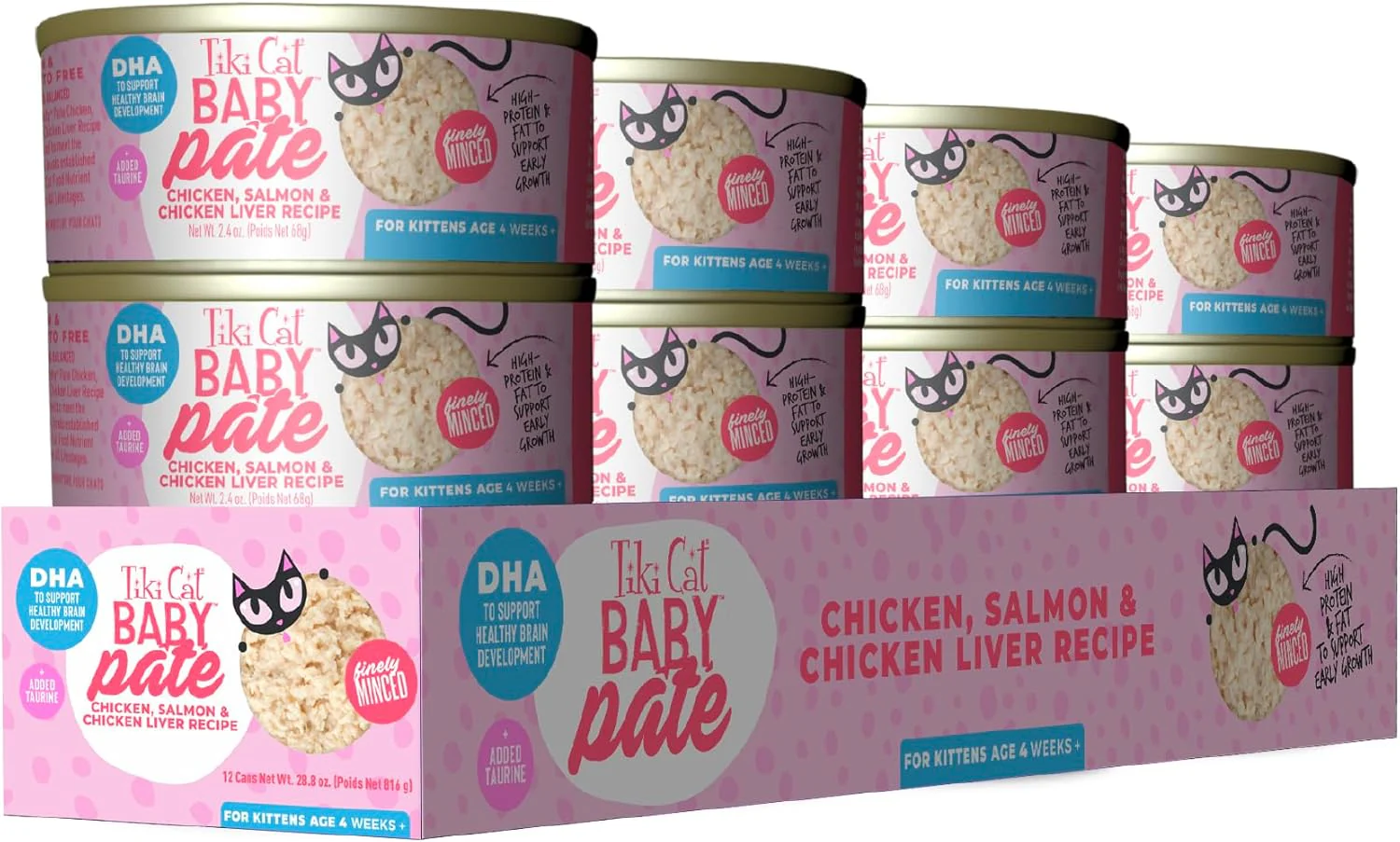 Tiki Cat Baby Pate Wet Cats Food for Kittens, Chicken, Salmon & Chicken Liver - Image 2