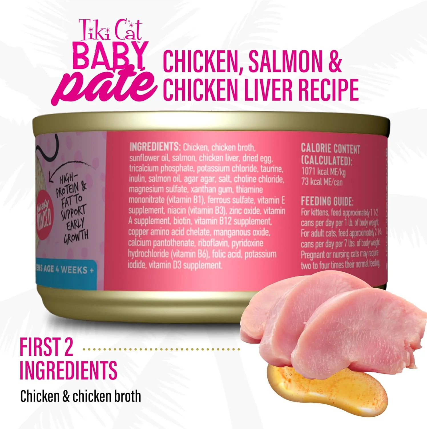 Tiki Cat Baby Pate Wet Cats Food for Kittens, Chicken, Salmon & Chicken Liver - Image 3