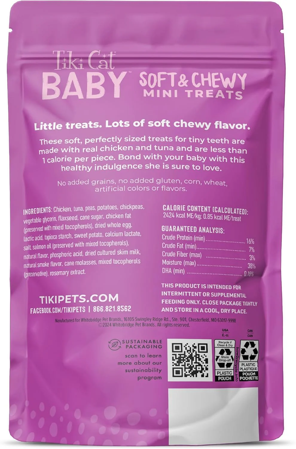 Tiki Cat Baby Soft & Chewy, Chicken Flavored, Low-Calorie, Mini Treats for Kittens 6 Weeks+ - Image 3