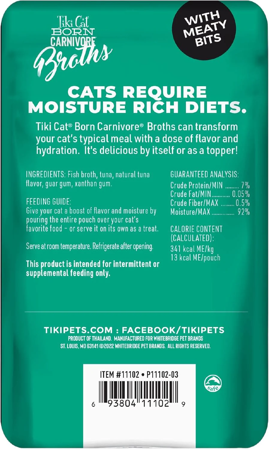 Tiki Cat Born Carnivore Broths, Tuna Recipe, Hydration and Flavor Supplement Cat Food Topper - Image 2