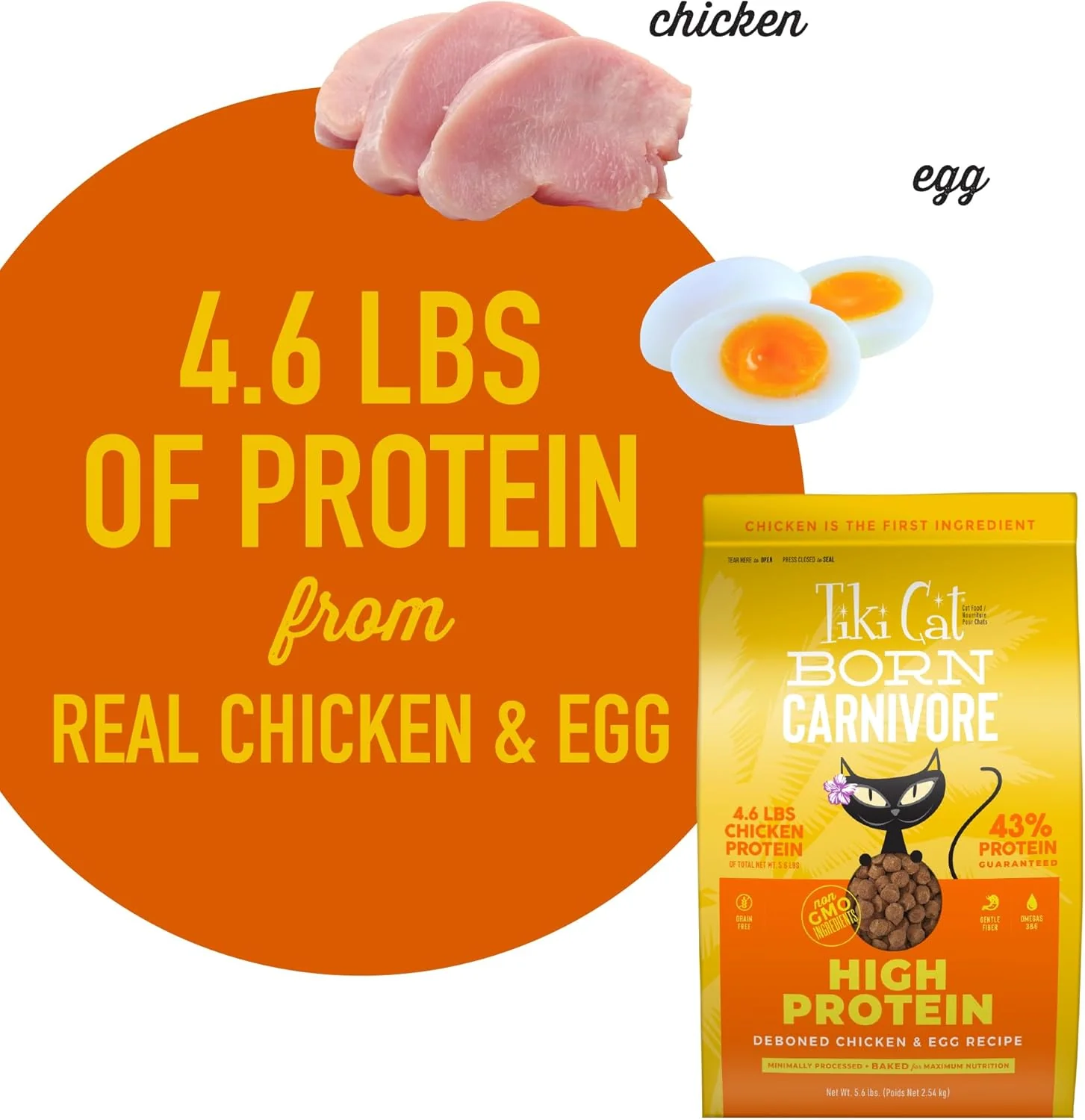 Tiki Cat Born Carnivore High Protein, Deboned Chicken & Egg, Grain-Free Baked Kibble to Maximize Nutrients, Dry Cat Food - Image 4