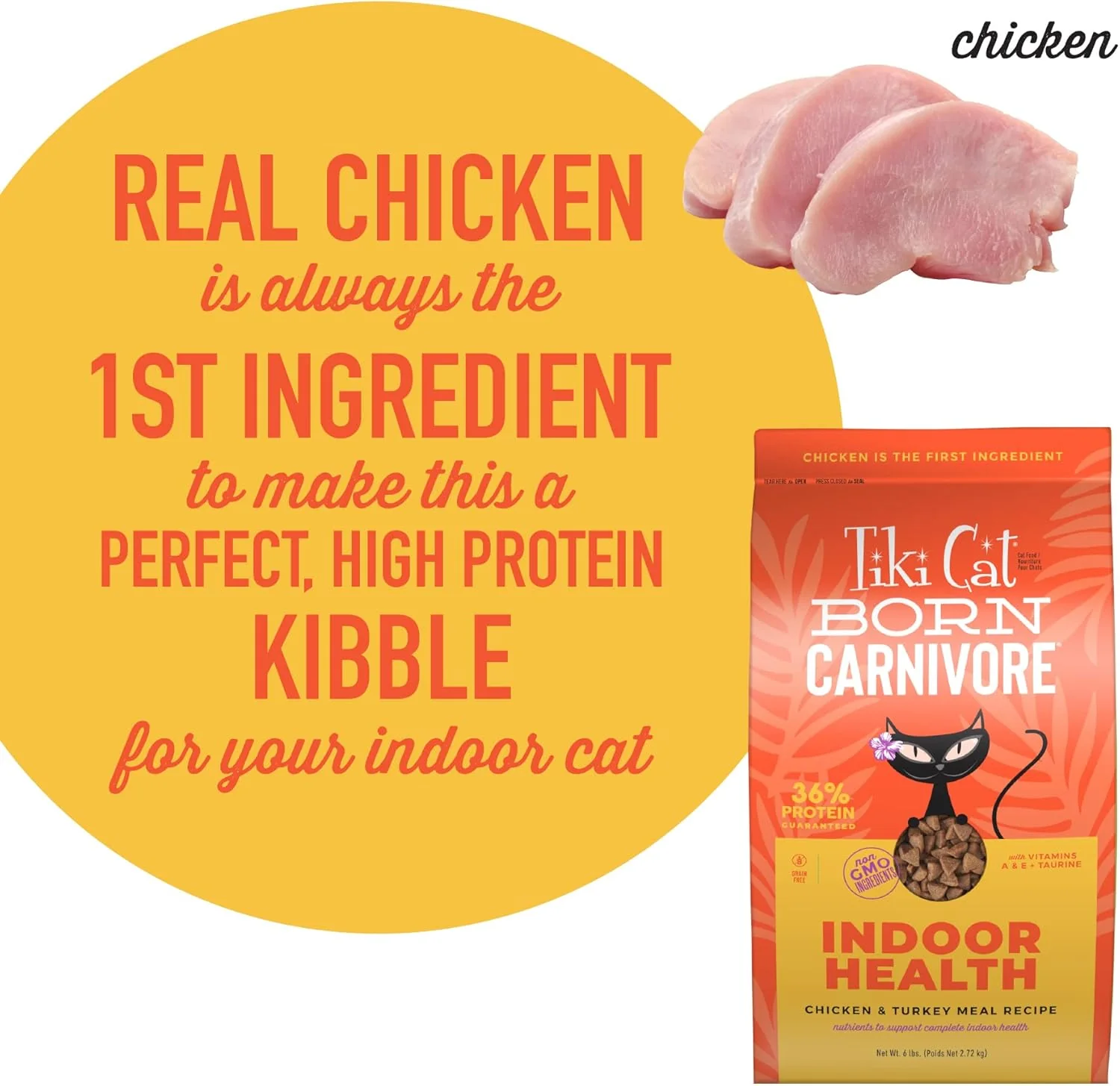 Tiki Cat Born Carnivore Indoor Health High Protein, Chicken & Turkey Meal, Grain-Free Baked Kibble to Maximize Nutrients, Dry Cat Food - Image 6