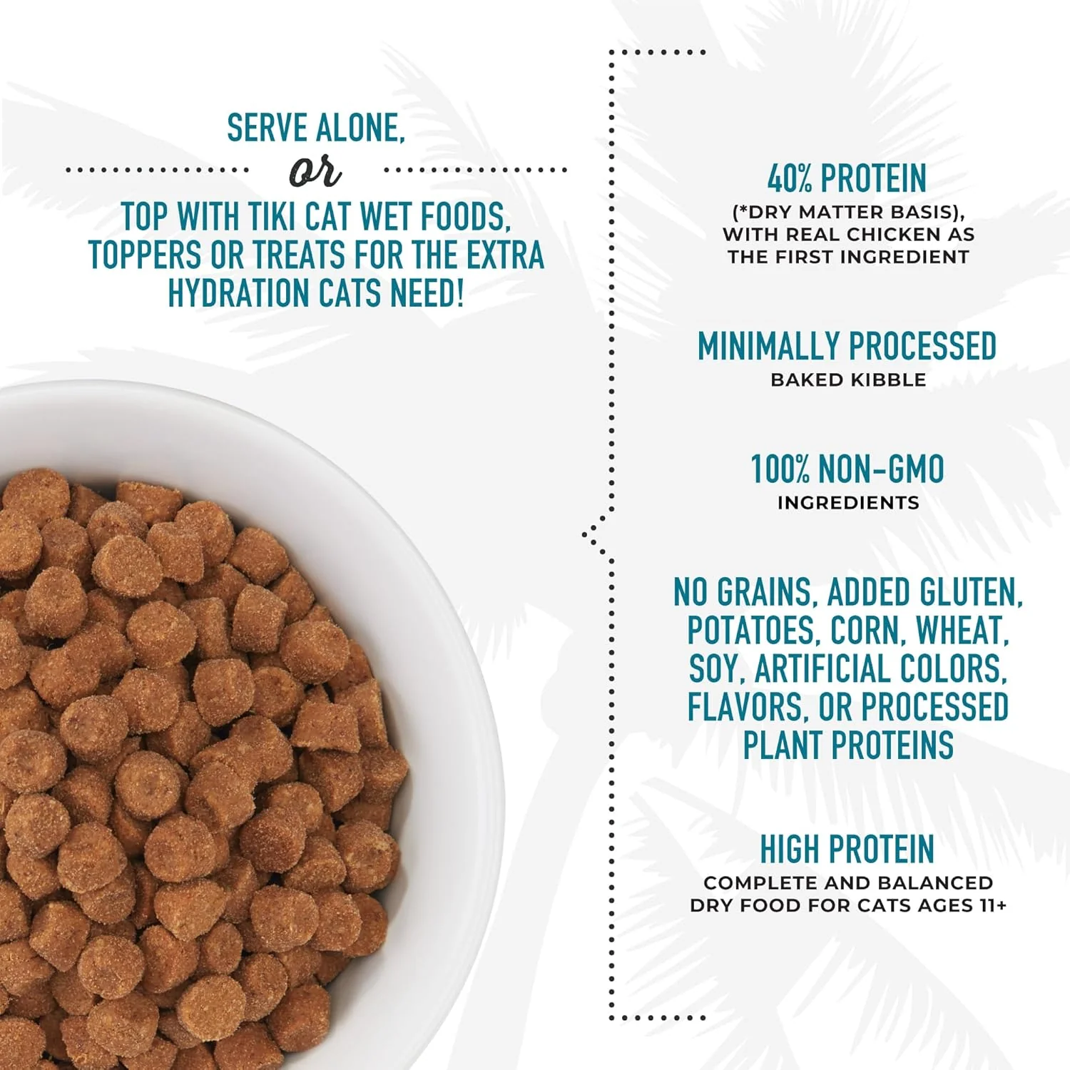 Tiki Cat Born Carnivore Silver, Senior Health, Chicken and Herring Meal Recipe, Immune Support with Baked Kibble to Maximize Nutrients, Adult Dry Cat Food for Cats 11+ - Image 5